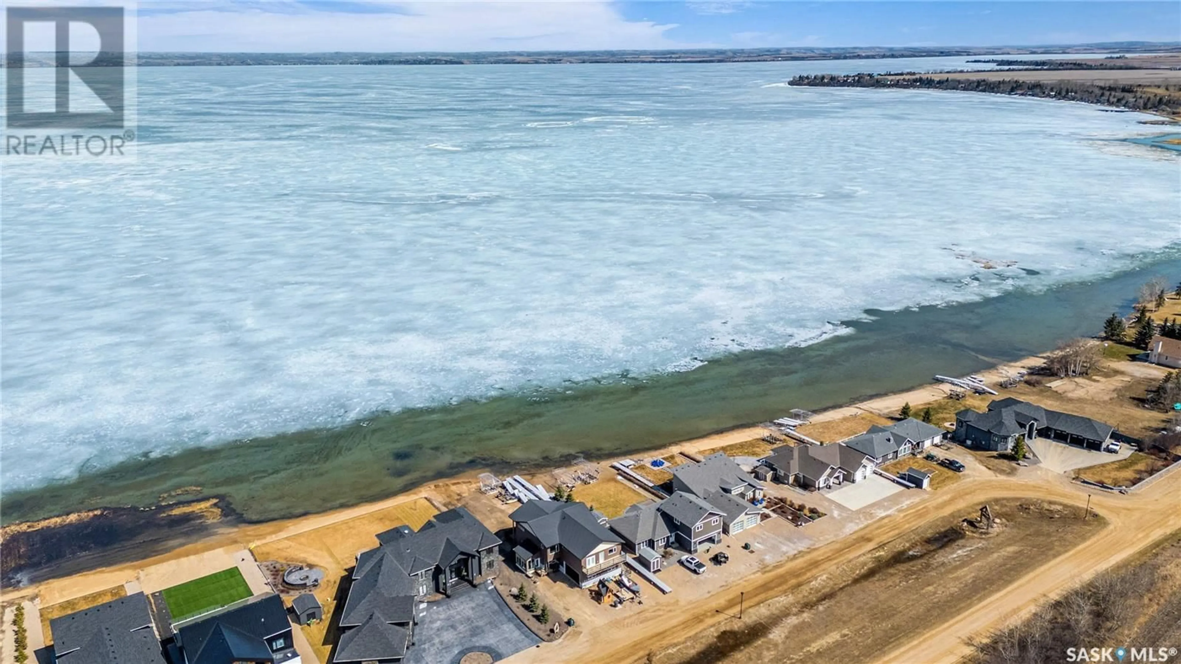 A pic from outside/outdoor area/front of a property/back of a property/a pic from drone, water/lake/river/ocean view for 640 LAKESHORE DRIVE, Meota Saskatchewan S0M1X0