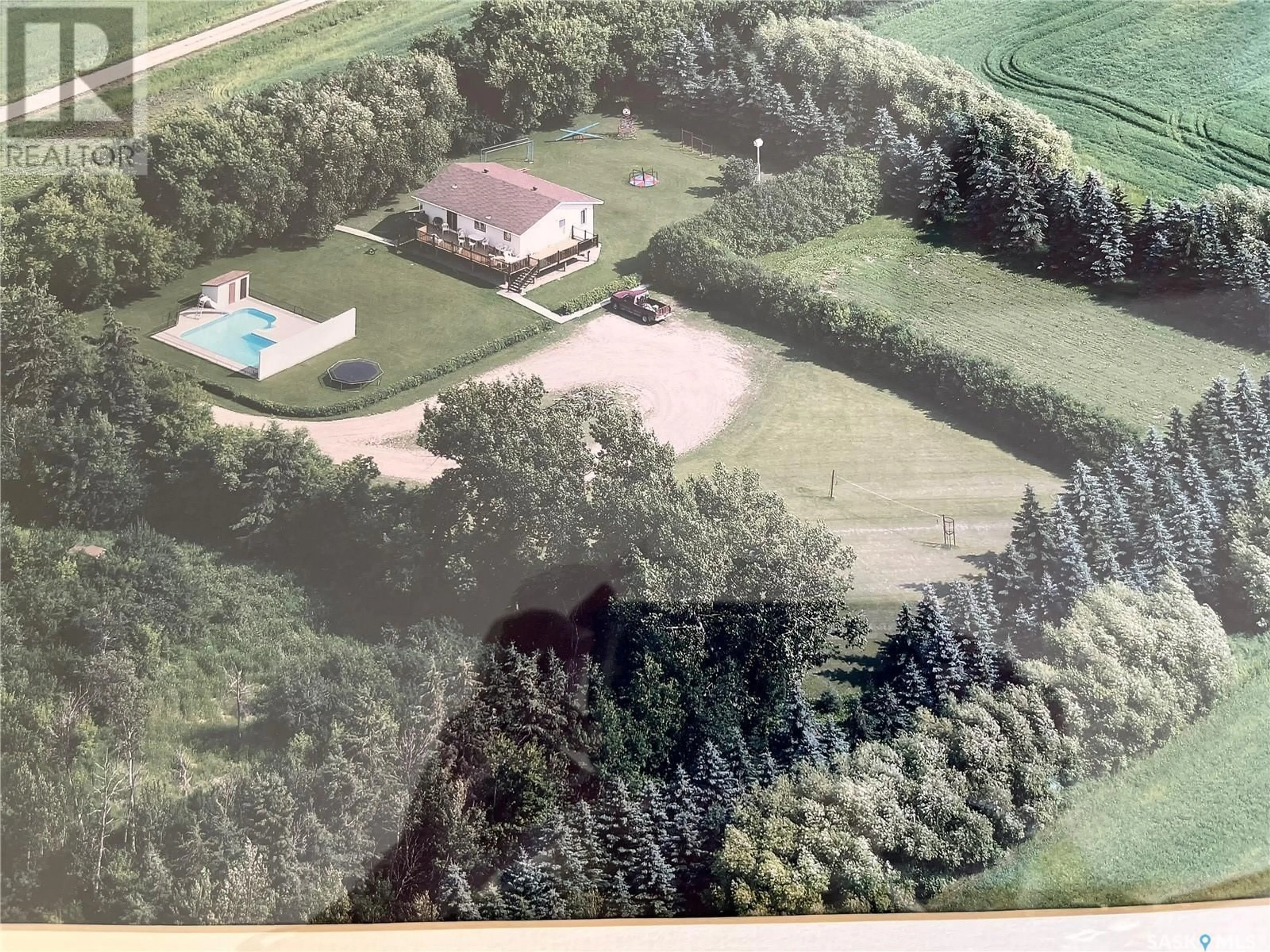 A pic from outside/outdoor area/front of a property/back of a property/a pic from drone, unknown for POHLER ACREAGE, Spalding Saskatchewan S0K4C0