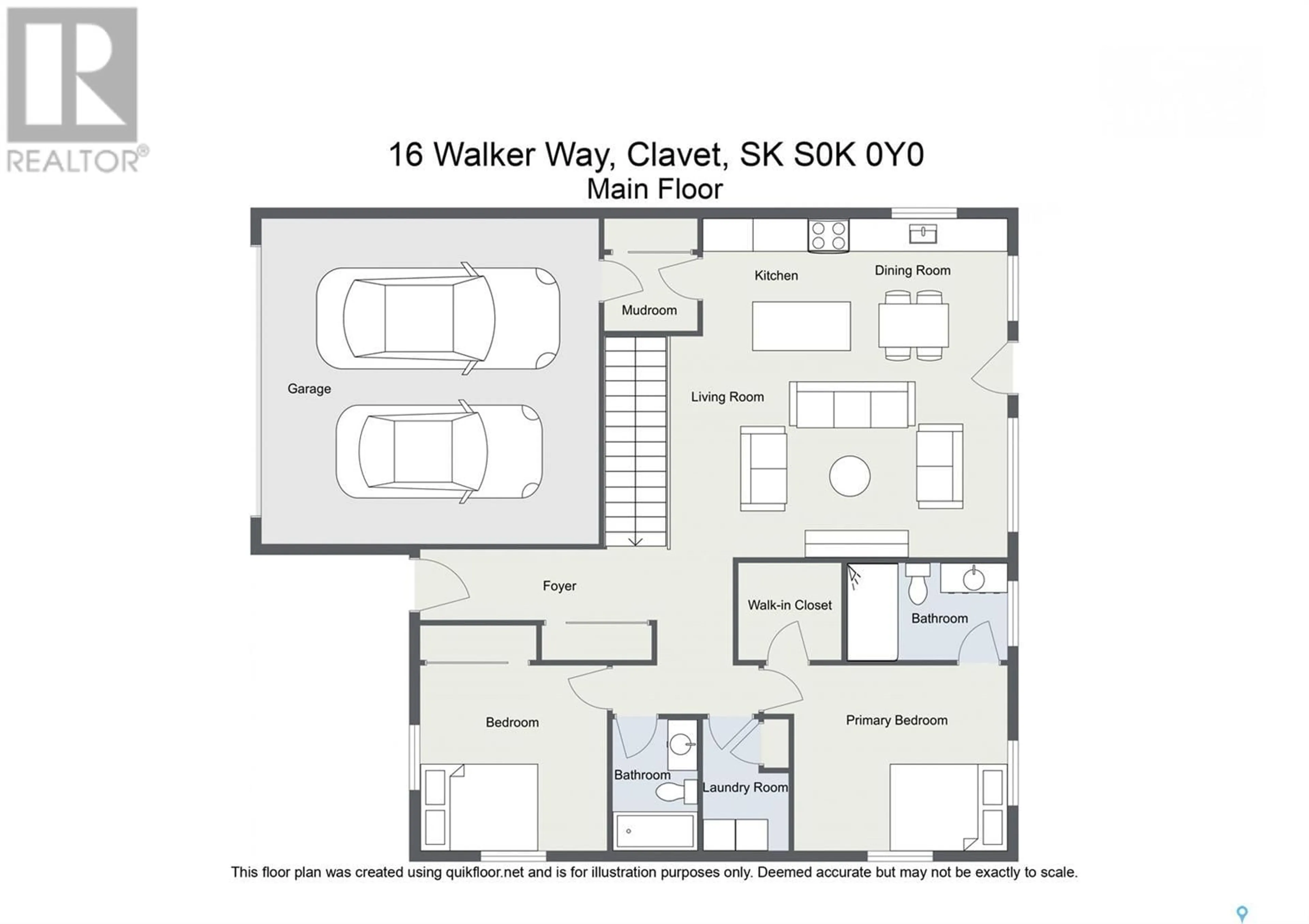 Floor plan for 16 WALKER WAY, Clavet Saskatchewan S0K0Y0