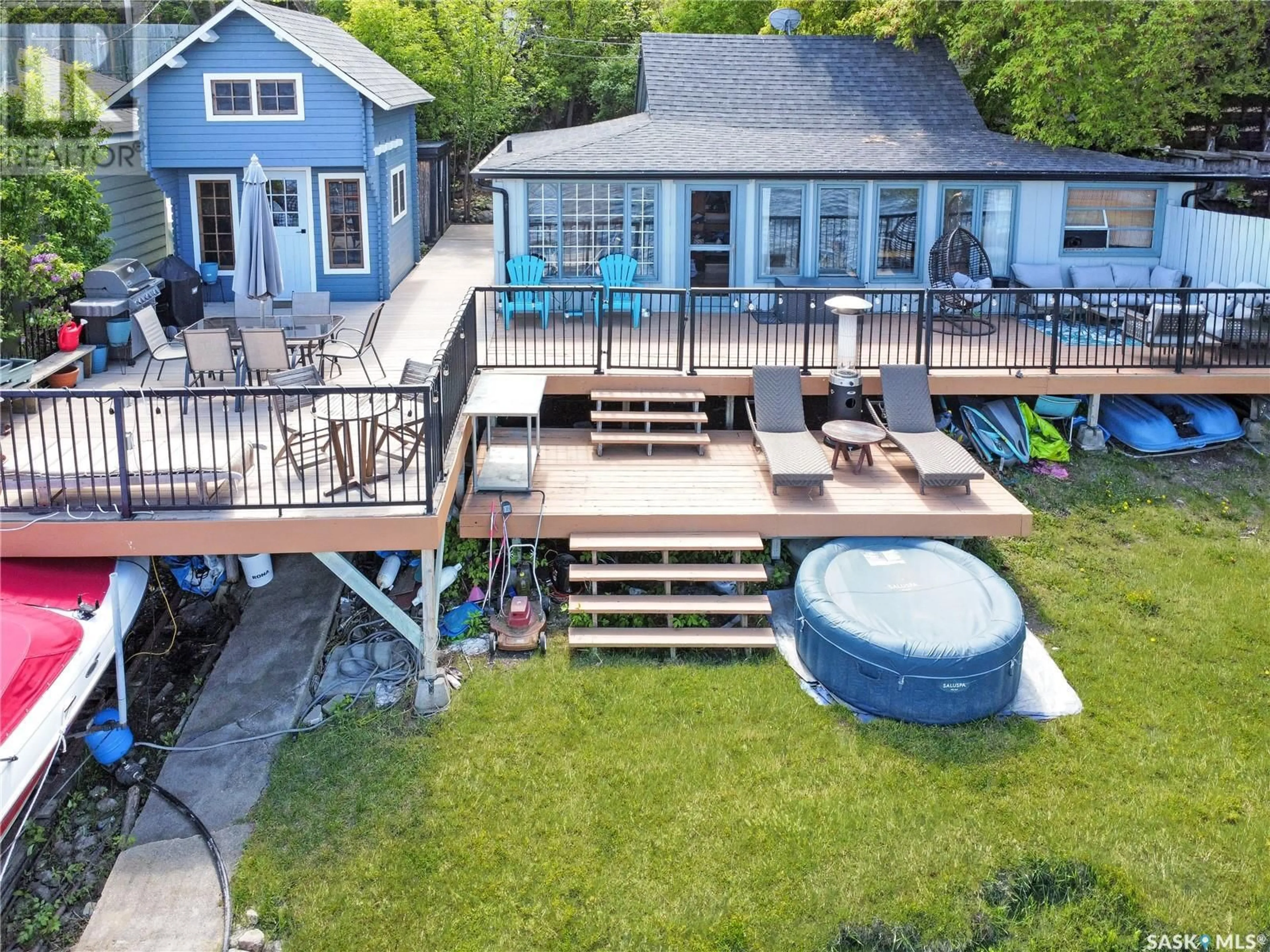 A pic from outside/outdoor area/front of a property/back of a property/a pic from drone, water/lake/river/ocean view for 111 B-SAY-TAH ROAD, Echo Lake Saskatchewan S0G1S0