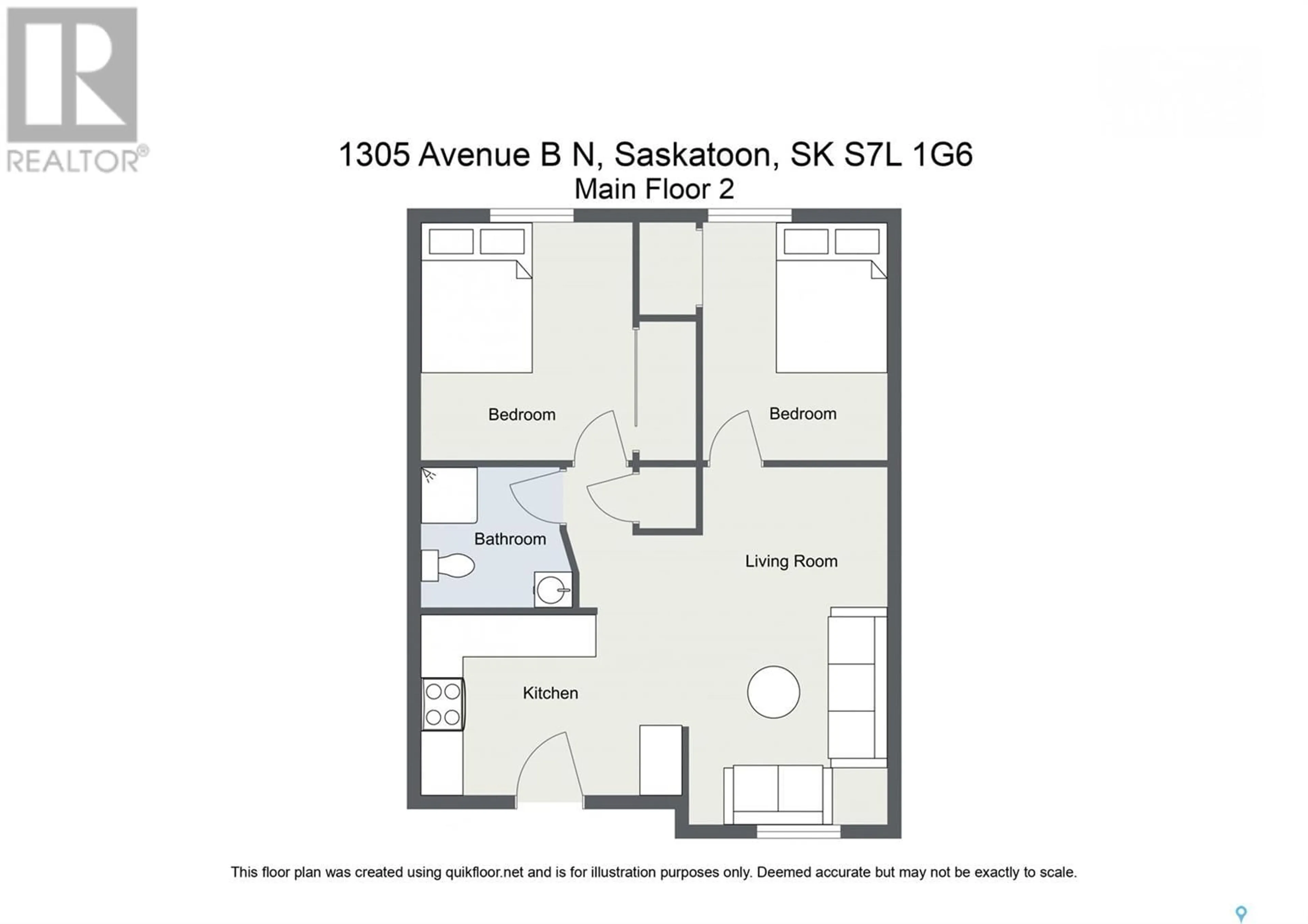 Floor plan for 1305 B AVENUE, Saskatoon Saskatchewan S7L1G6