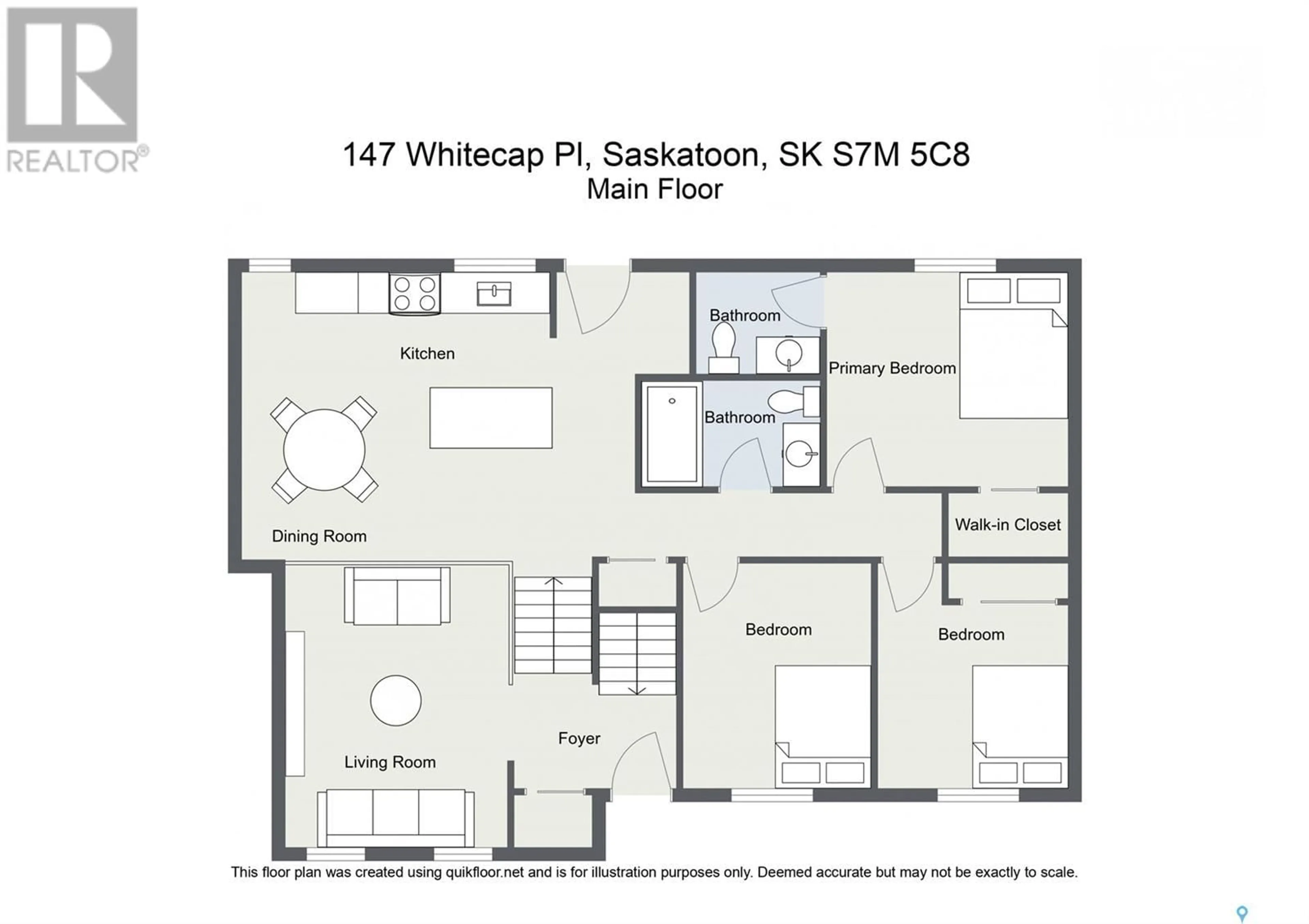 Floor plan for 147 WHITECAP PLACE, Saskatoon Saskatchewan S7M5C8