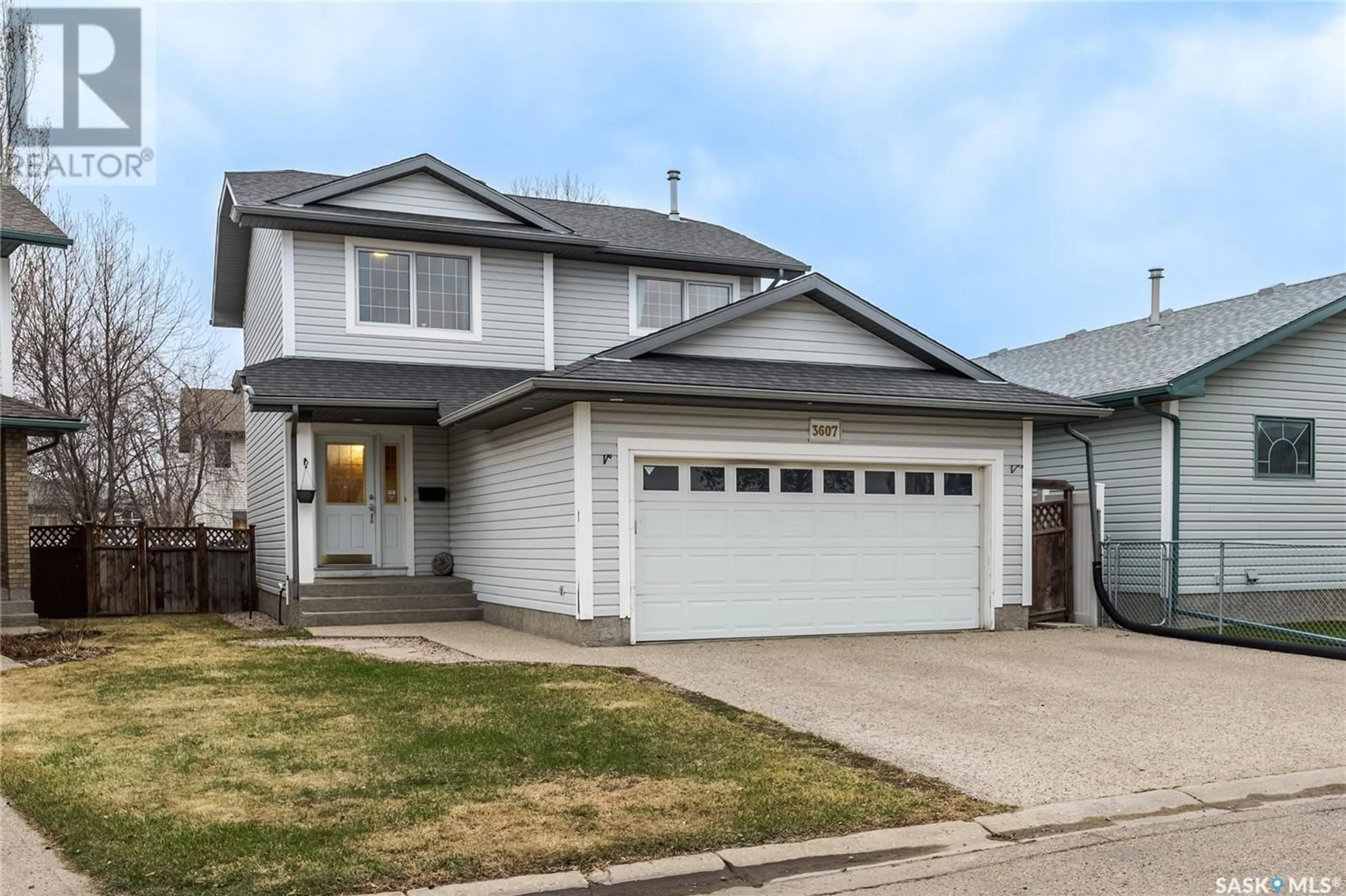 Home with vinyl exterior material, street for E - 3607 STARLING PLACE, Regina Saskatchewan S4N7K4