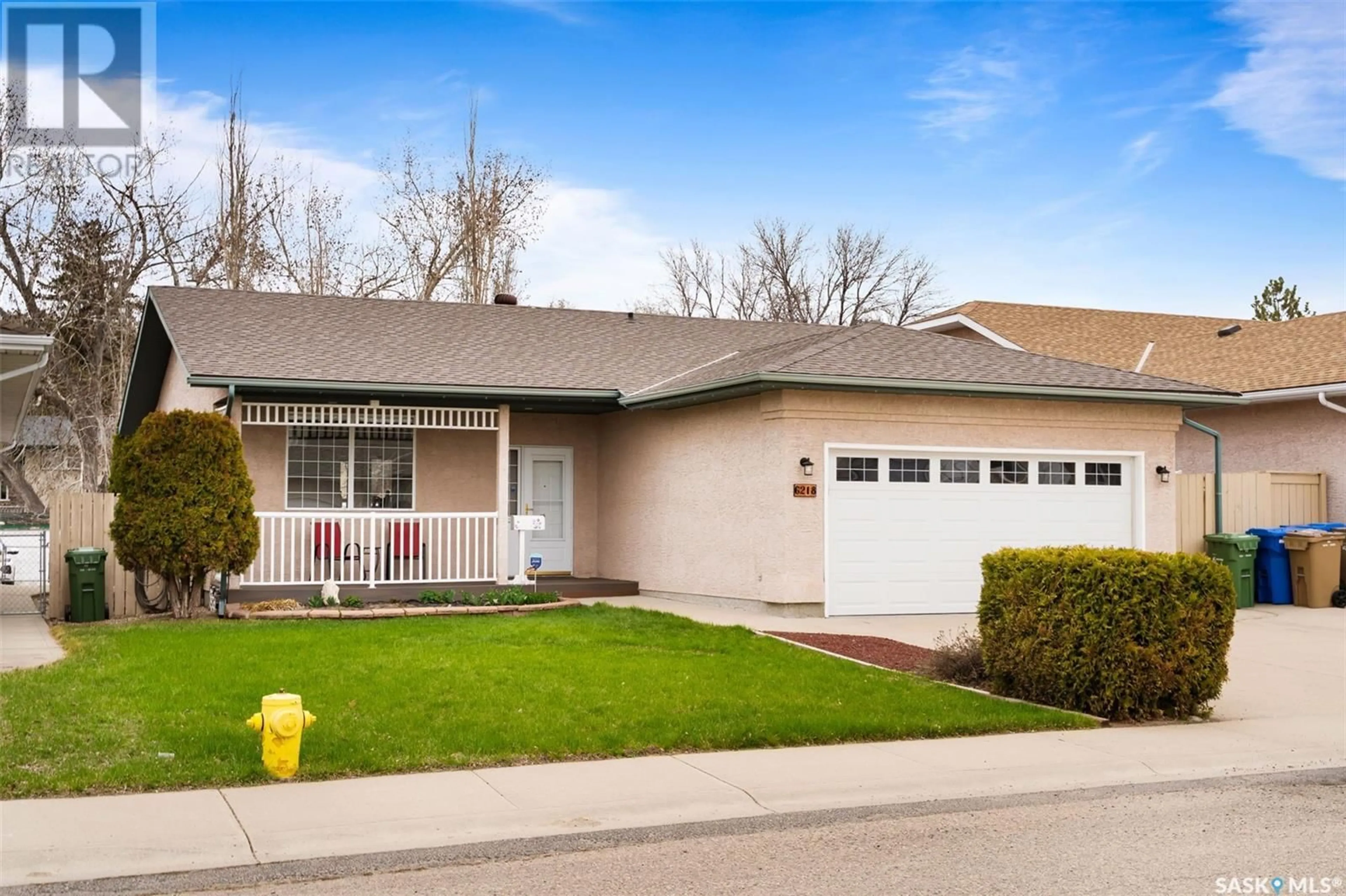 Home with vinyl exterior material, street for 6218 BRUNSKILL PLACE, Regina Saskatchewan S4T7W8