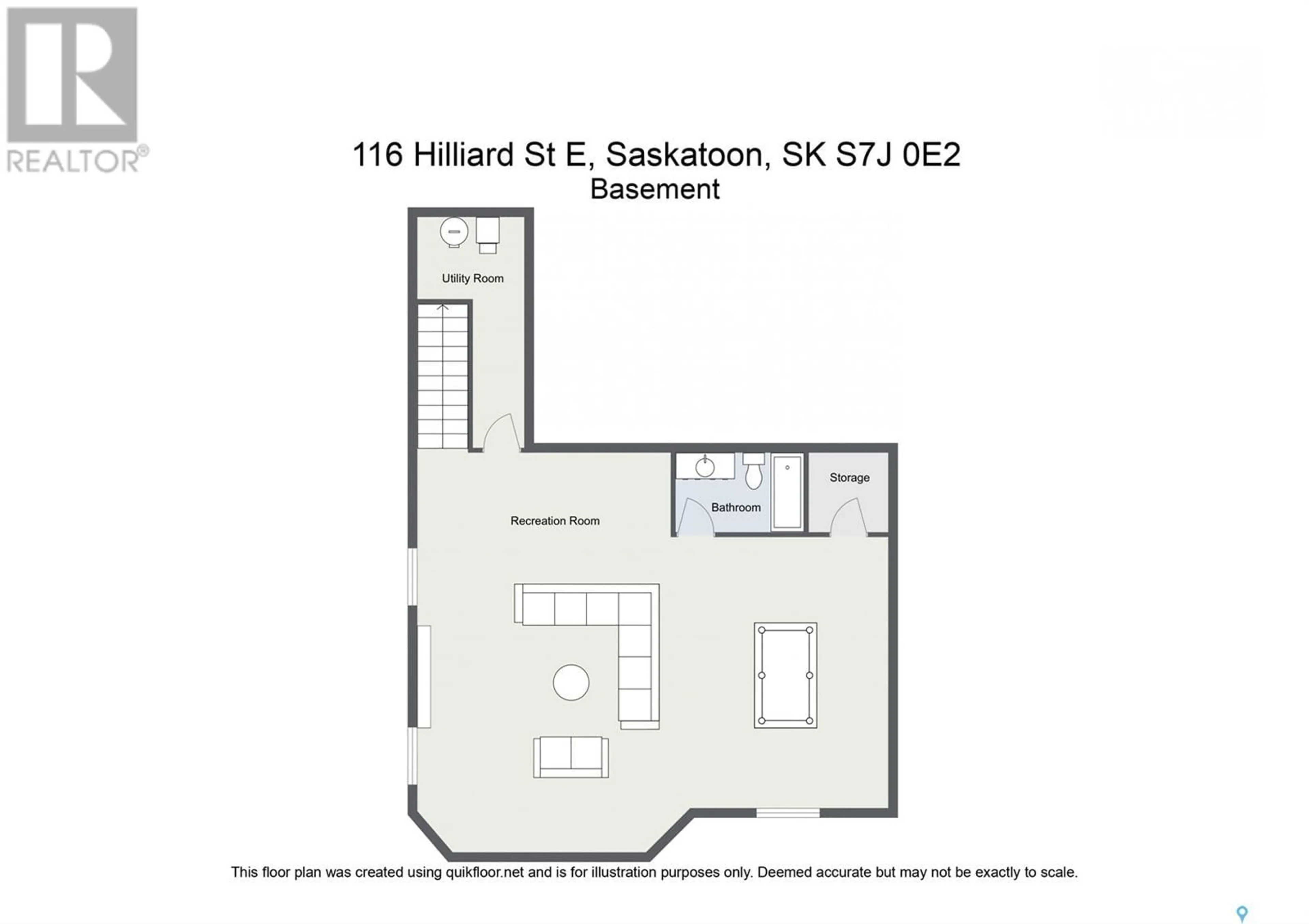 Floor plan for 116 HILLIARD STREET E, Saskatoon Saskatchewan S7J0E2