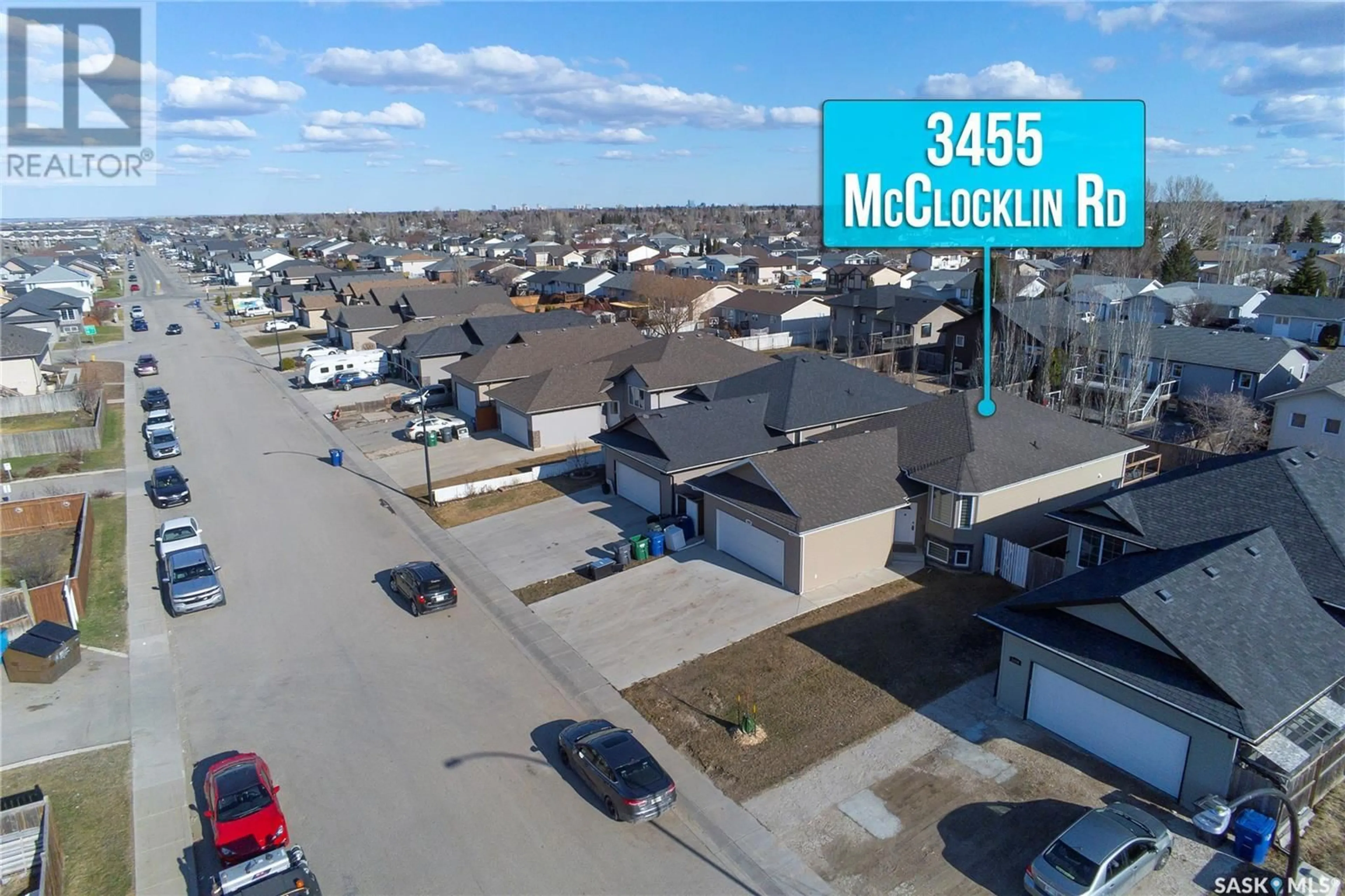 A pic from outside/outdoor area/front of a property/back of a property/a pic from drone, mountain view for 3455 MCCLOCKLIN ROAD, Saskatoon Saskatchewan S7R0C2