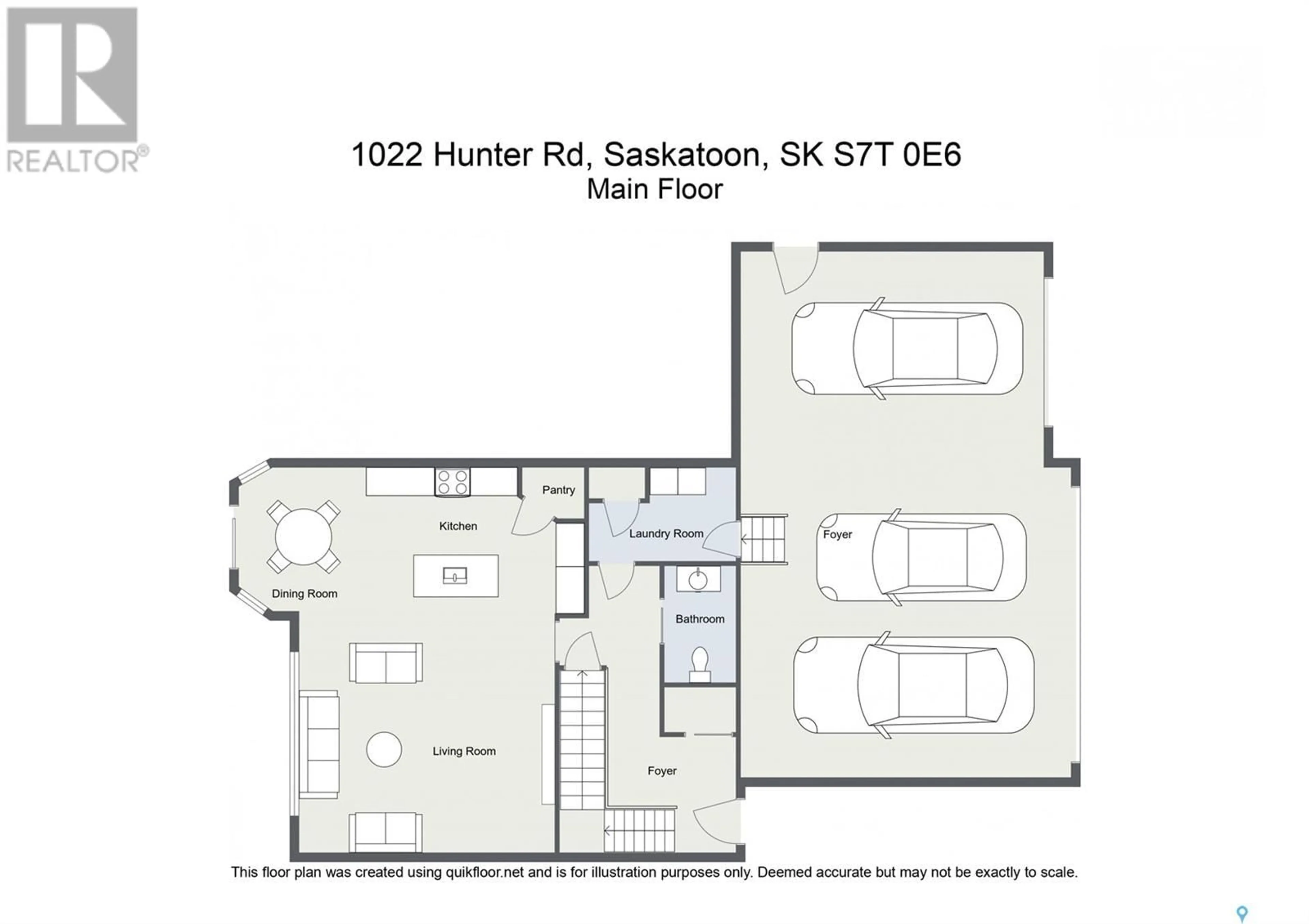 Floor plan for 1022 HUNTER ROAD, Saskatoon Saskatchewan S7T0R2
