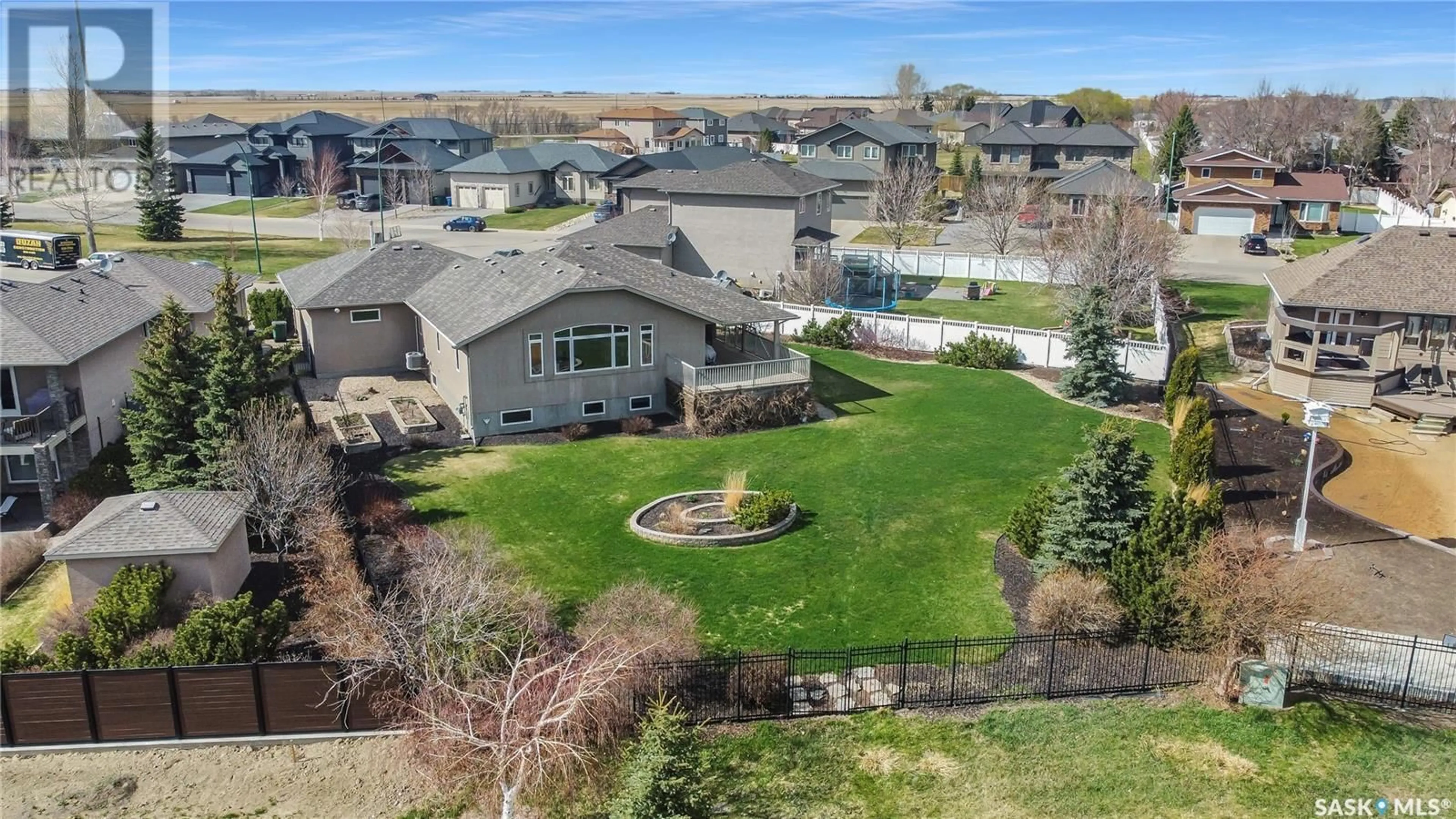 A pic from outside/outdoor area/front of a property/back of a property/a pic from drone, water/lake/river/ocean view for 1429 NORMANDY DRIVE, Moose Jaw Saskatchewan S6H6P1