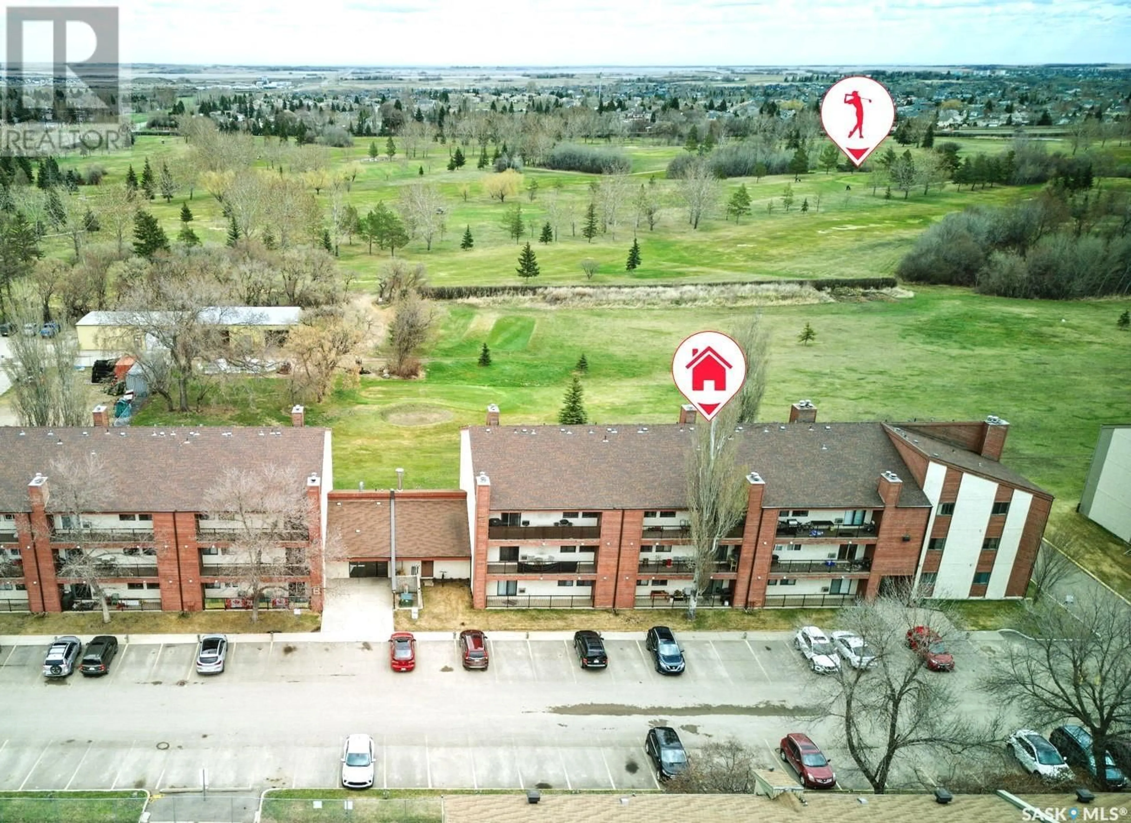 A pic from outside/outdoor area/front of a property/back of a property/a pic from drone, city buildings view from balcony for 115B - 4040 8TH STREET, Saskatoon Saskatchewan S7H5L4