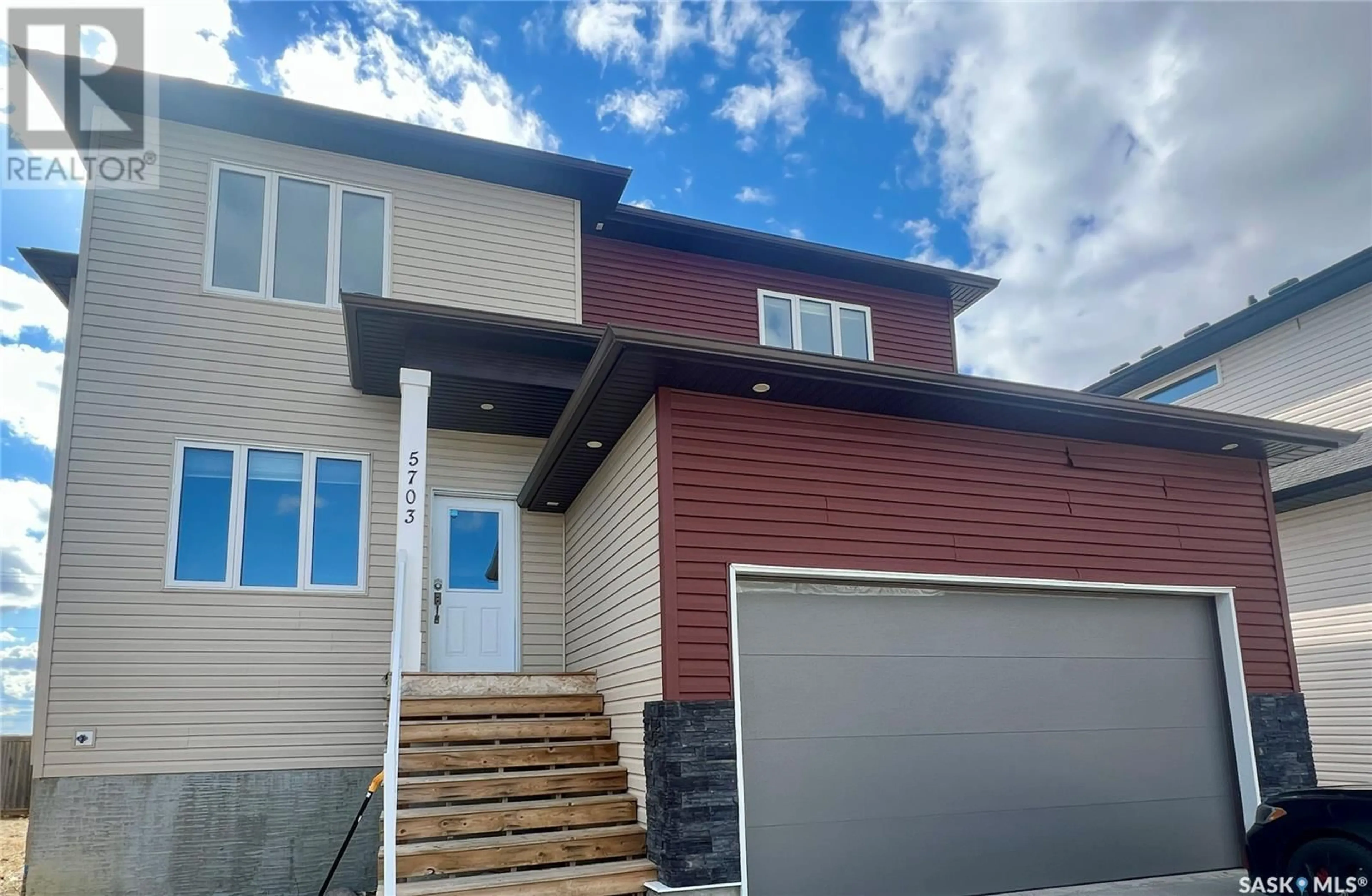 Home with vinyl exterior material, street for 5703 GLIDE CRESCENT, Regina Saskatchewan S4W0P2