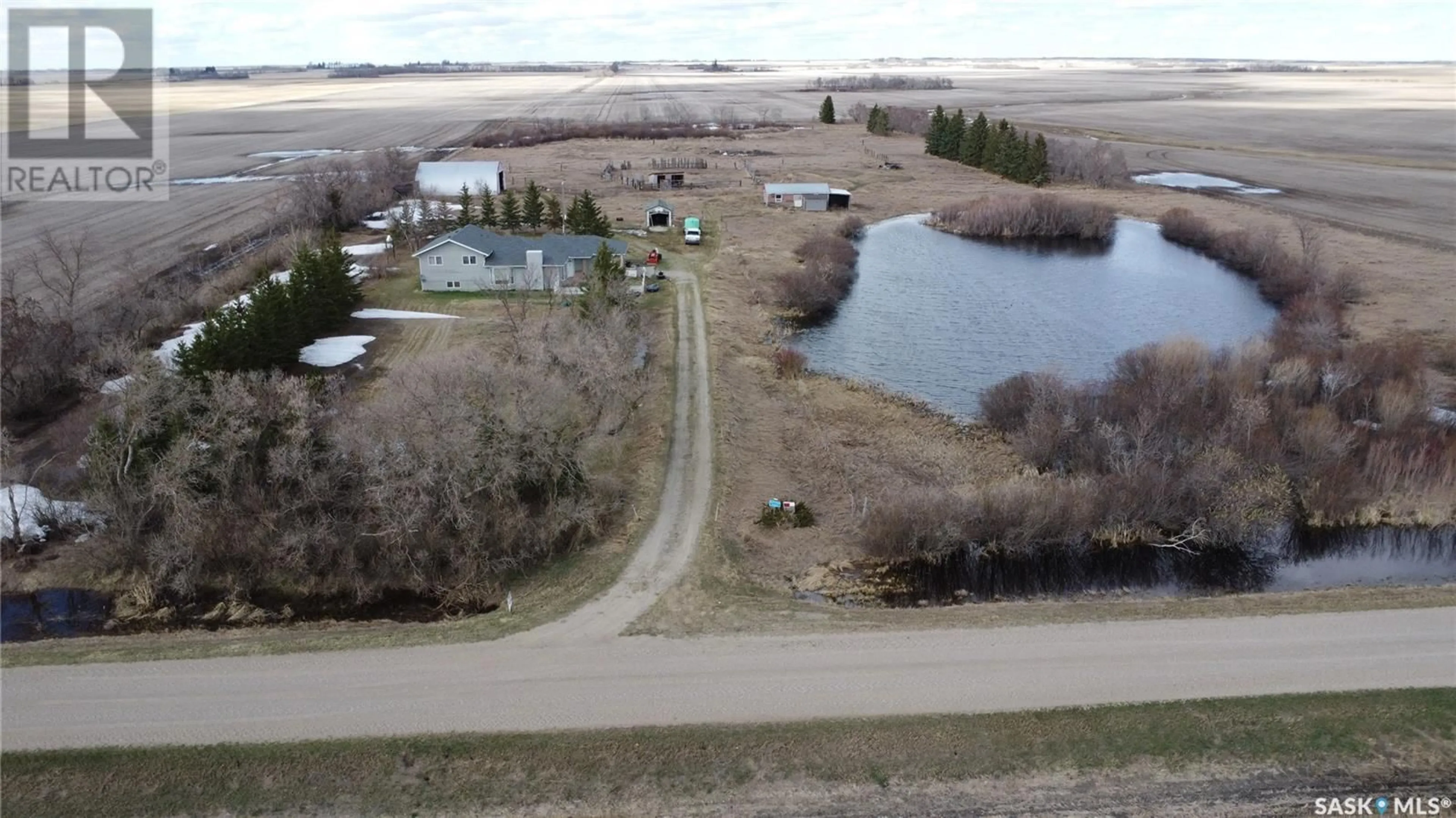 A pic from outside/outdoor area/front of a property/back of a property/a pic from drone, water/lake/river/ocean view for AVEYARD ACREAGE, Abernethy Rm No. 186 Saskatchewan S0G0C0