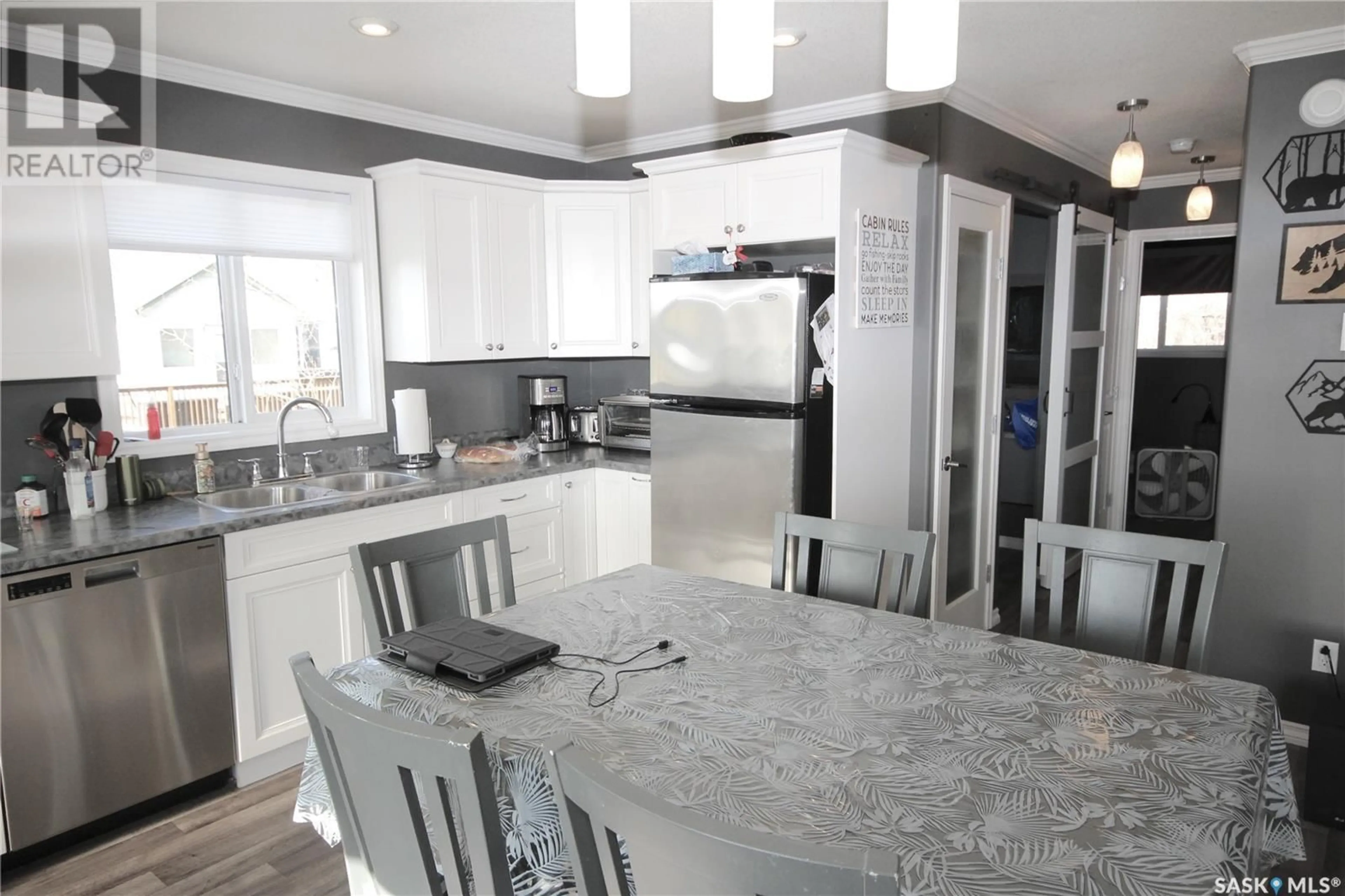 Open concept kitchen, ceramic/tile floor for 825 PARK DRIVE, Good Lake Rm No. 274 Saskatchewan S0A0L0