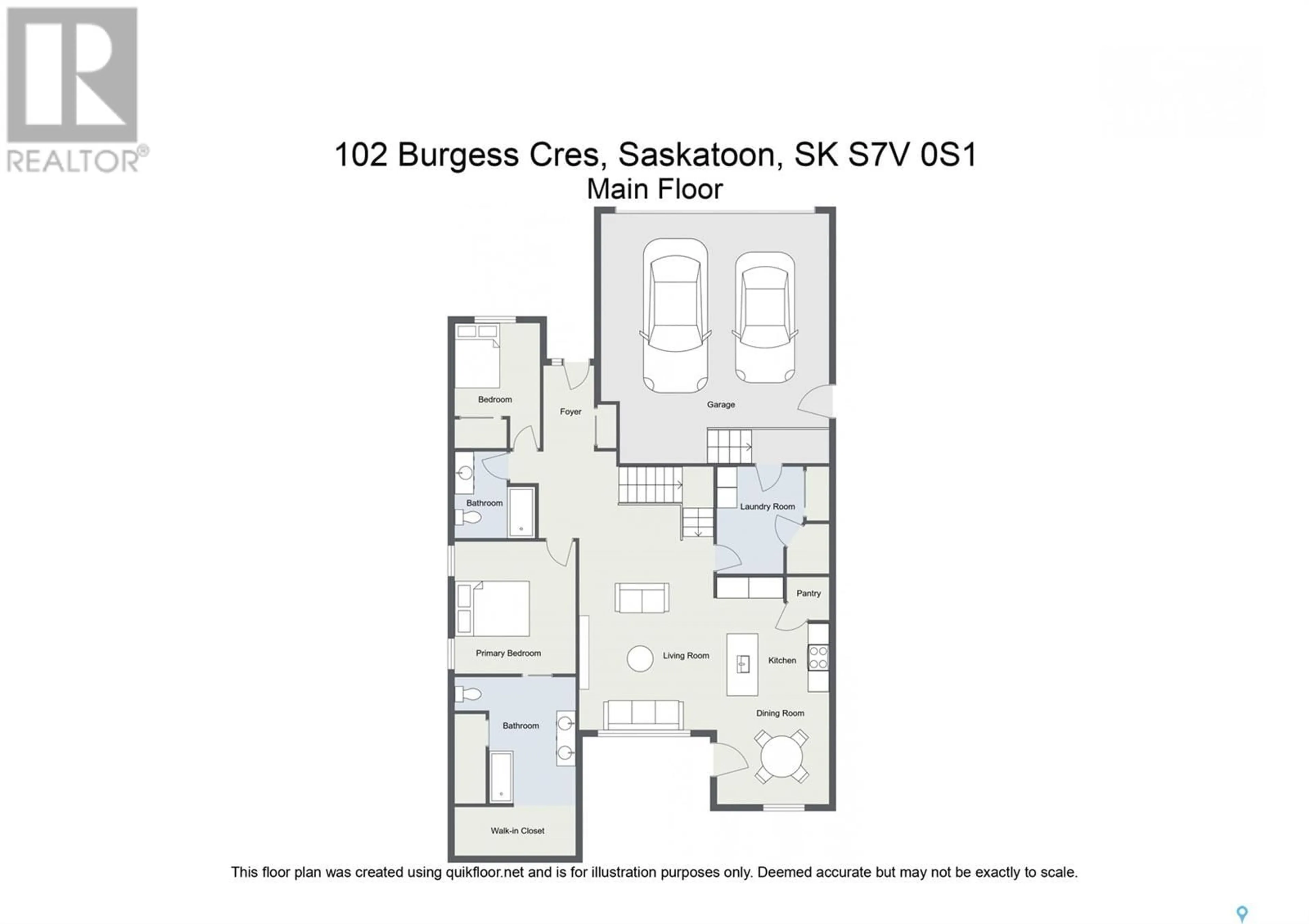 Floor plan for 102 BURGESS CRESCENT, Saskatoon Saskatchewan S7V0S1
