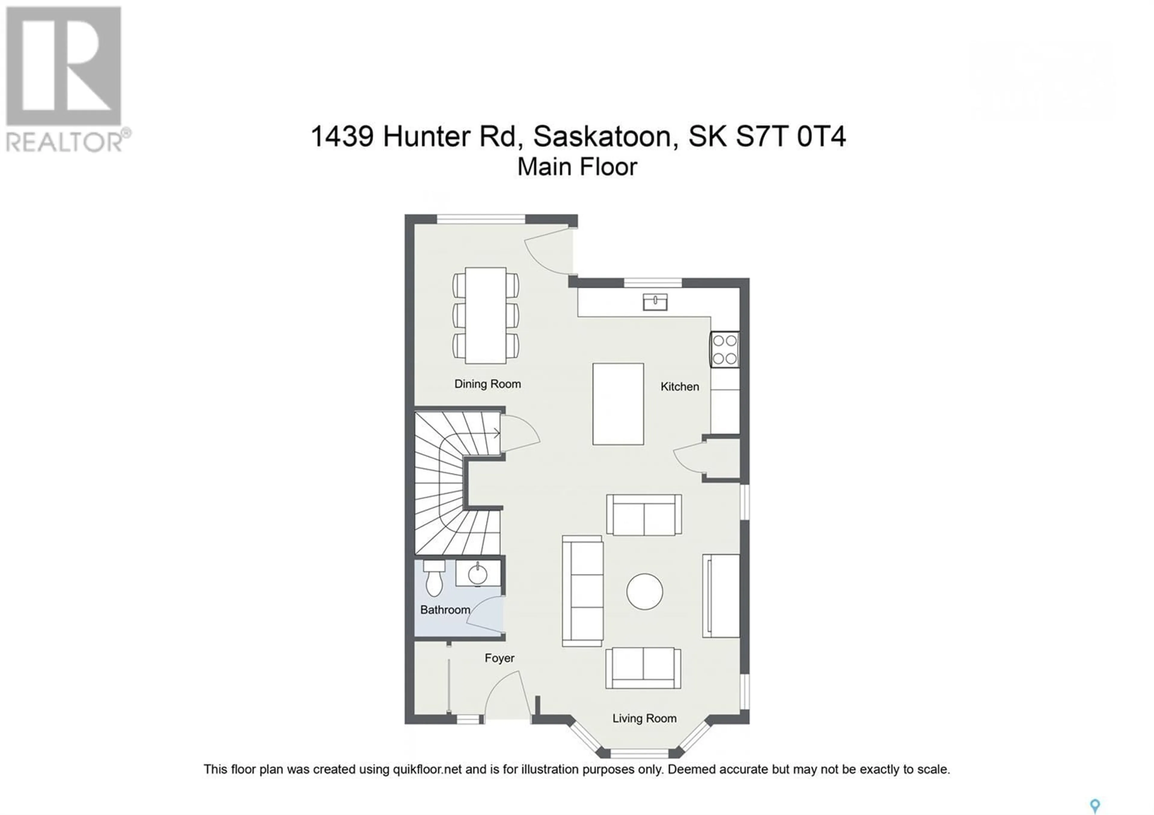 Floor plan for 1439 HUNTER ROAD, Saskatoon Saskatchewan S7T0T4