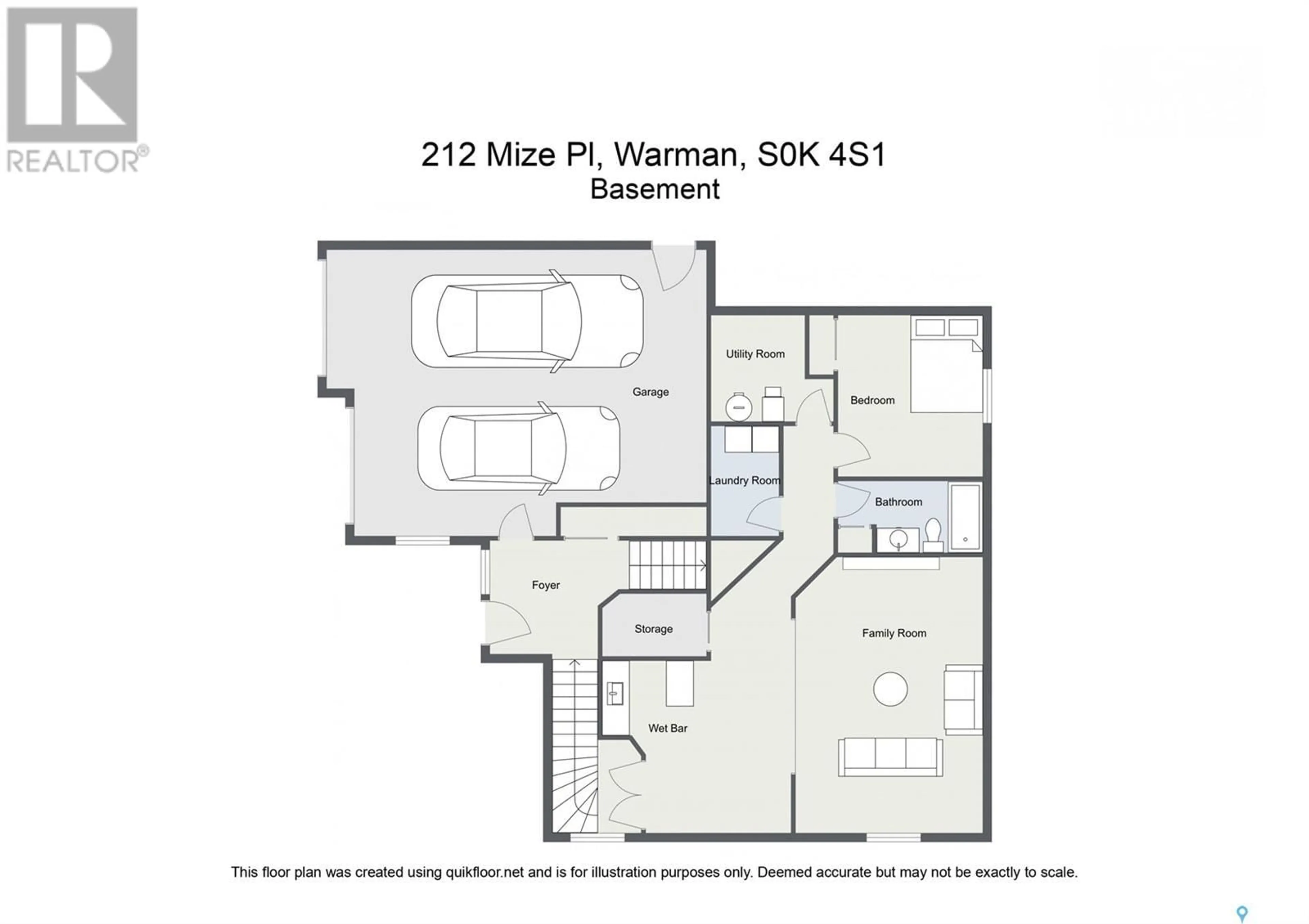 Floor plan for 212 MIZE PLACE, Warman Saskatchewan S0K4S1