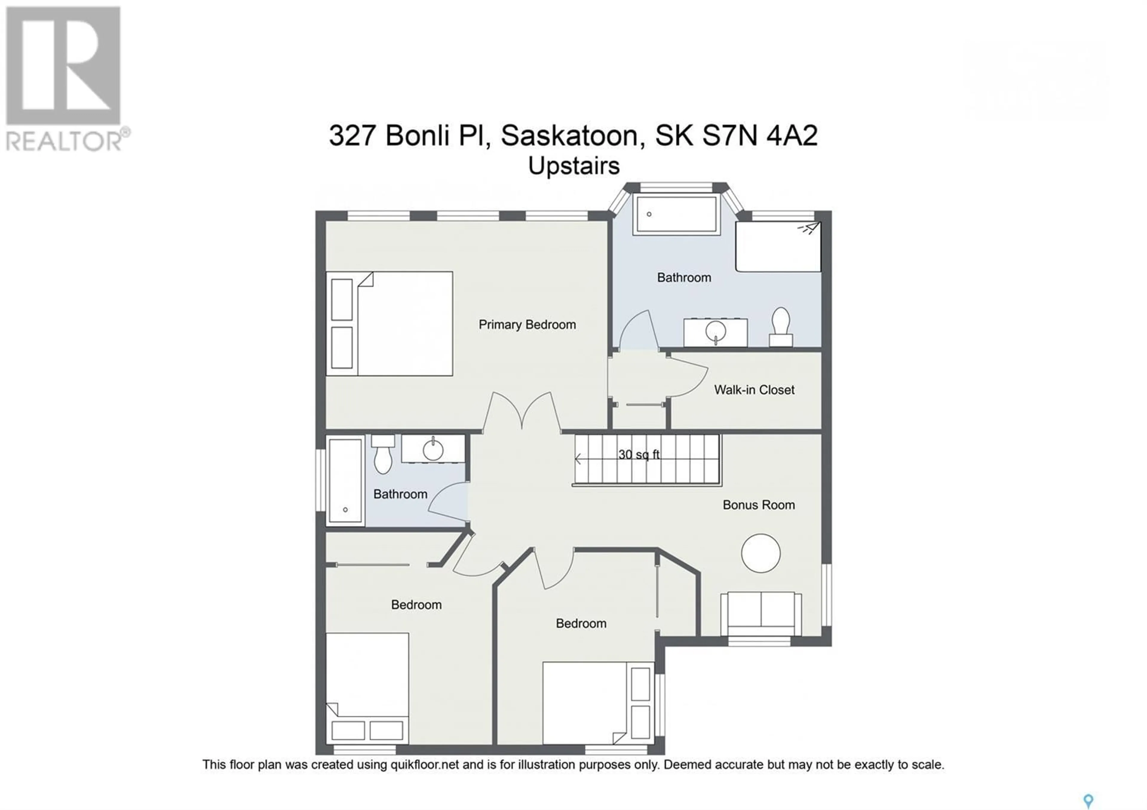 Floor plan for 327 BONLI PLACE, Saskatoon Saskatchewan S7N4A2