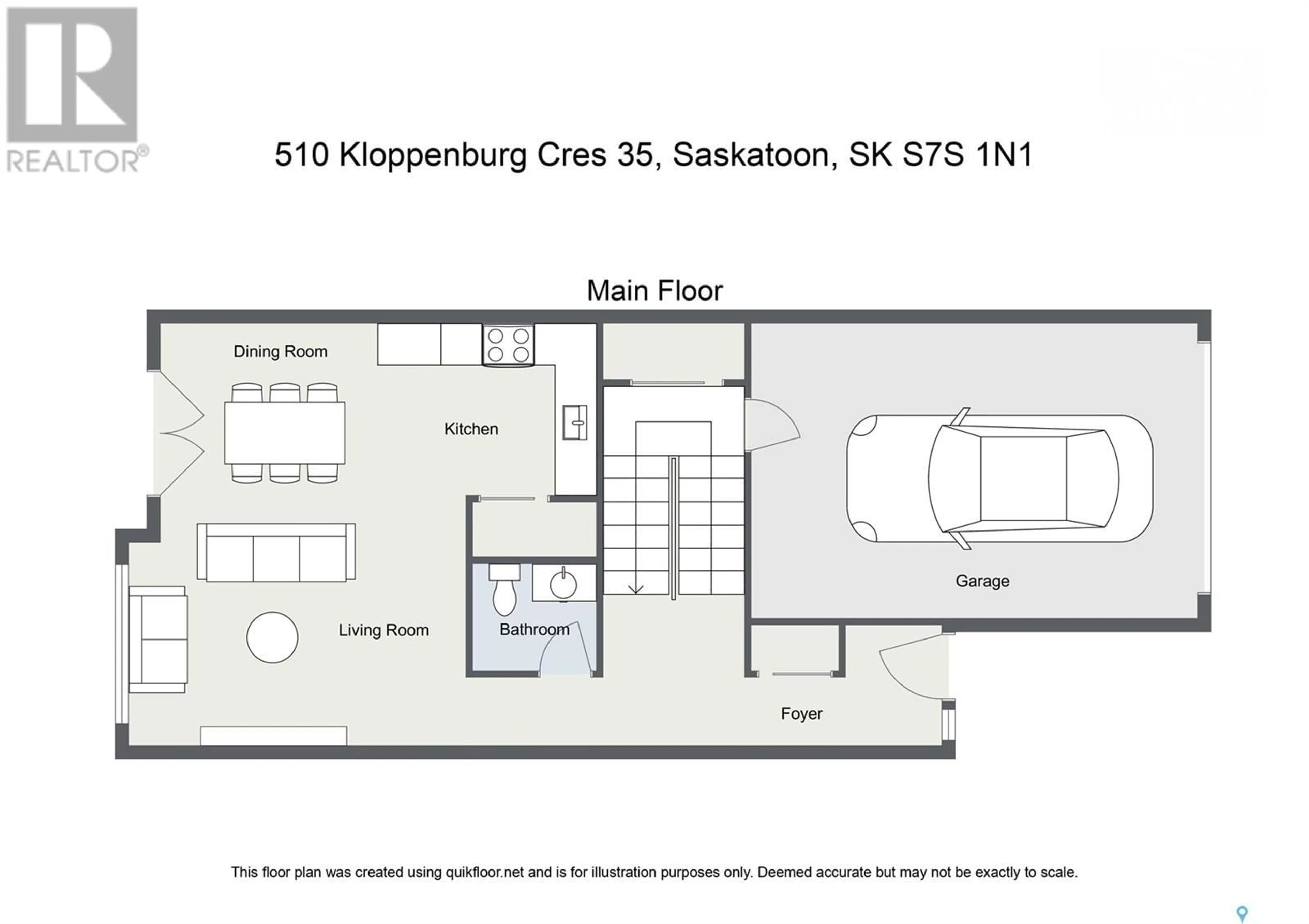 Floor plan for 510 - 35 KLOPPENBURG CRESCENT, Saskatoon Saskatchewan S7W0X8