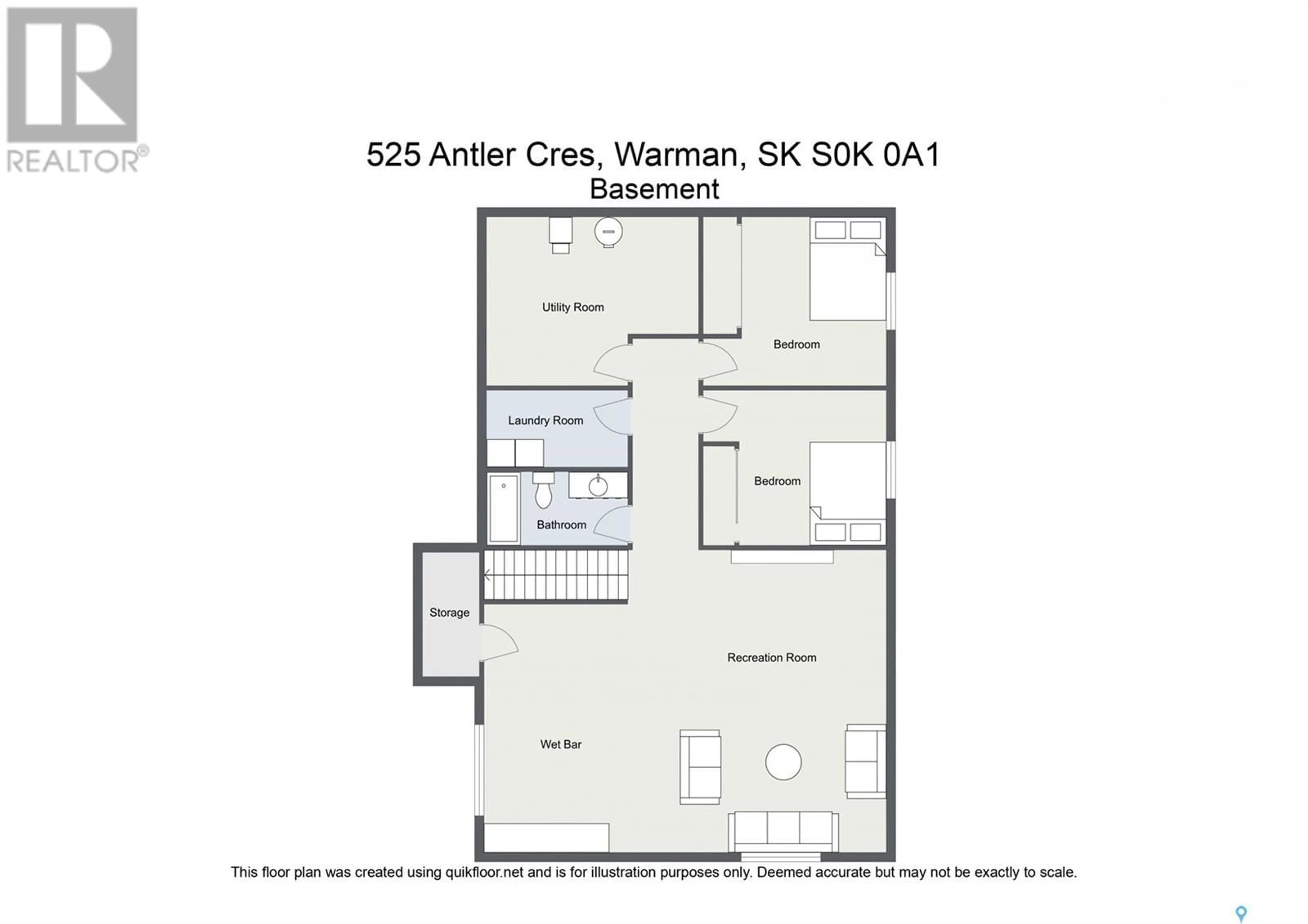 Floor plan for 525 ANTLER CRESCENT, Warman Saskatchewan S0K4S1