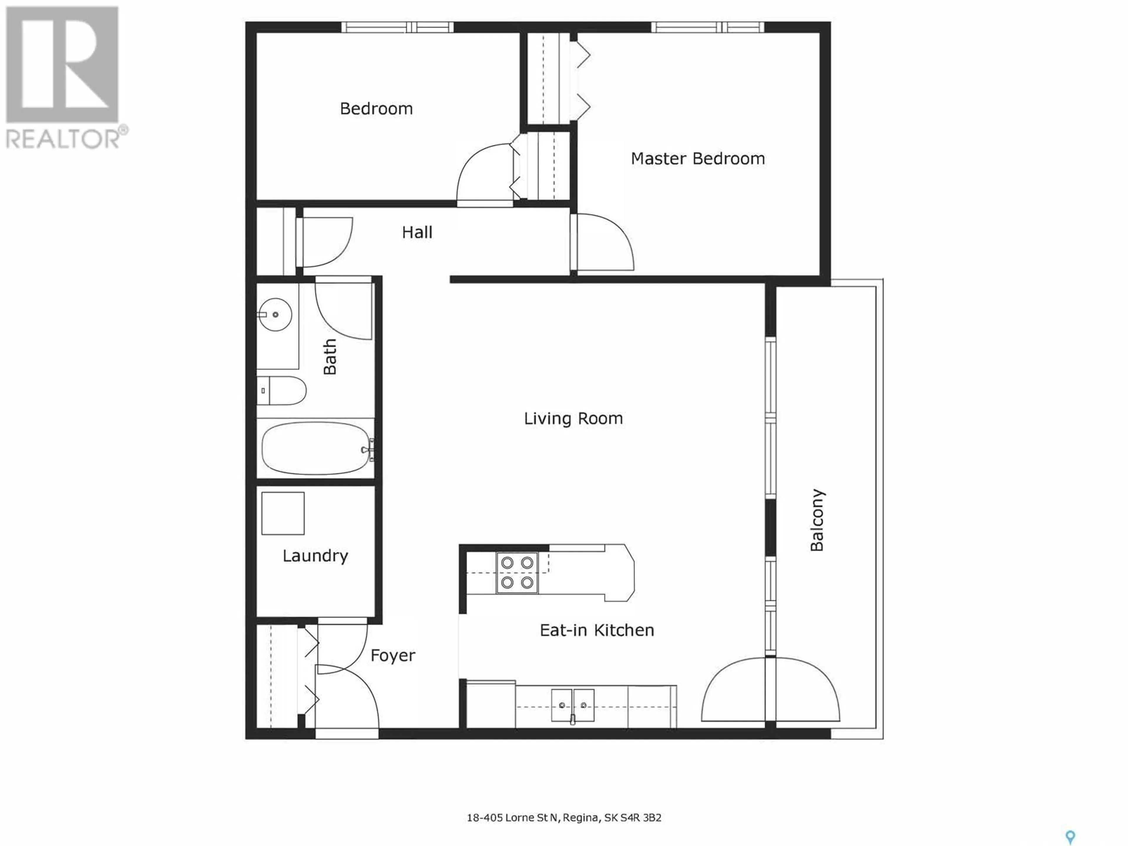 Floor plan for N - 18 405 LORNE STREET, Regina Saskatchewan S4R3B2