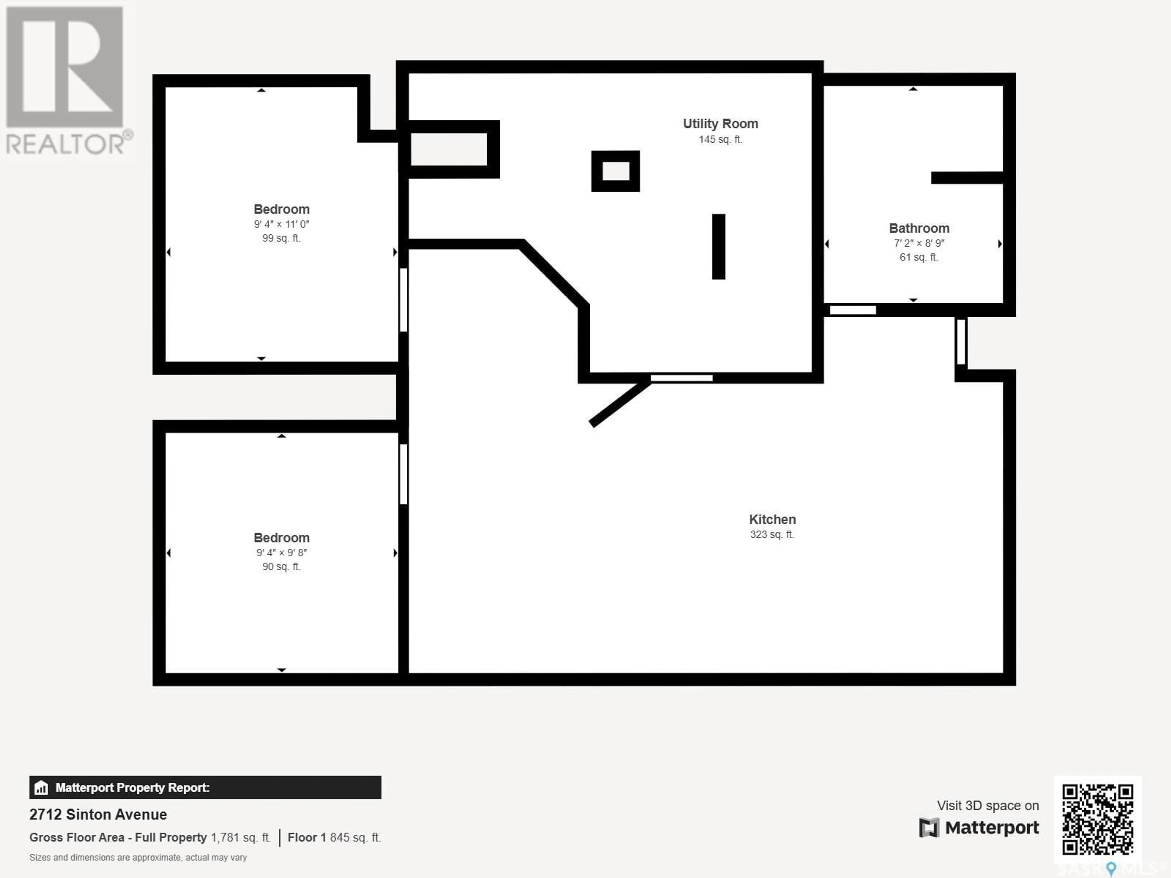 Floor plan for 2712 SINTON AVENUE, Regina Saskatchewan S4S1K1