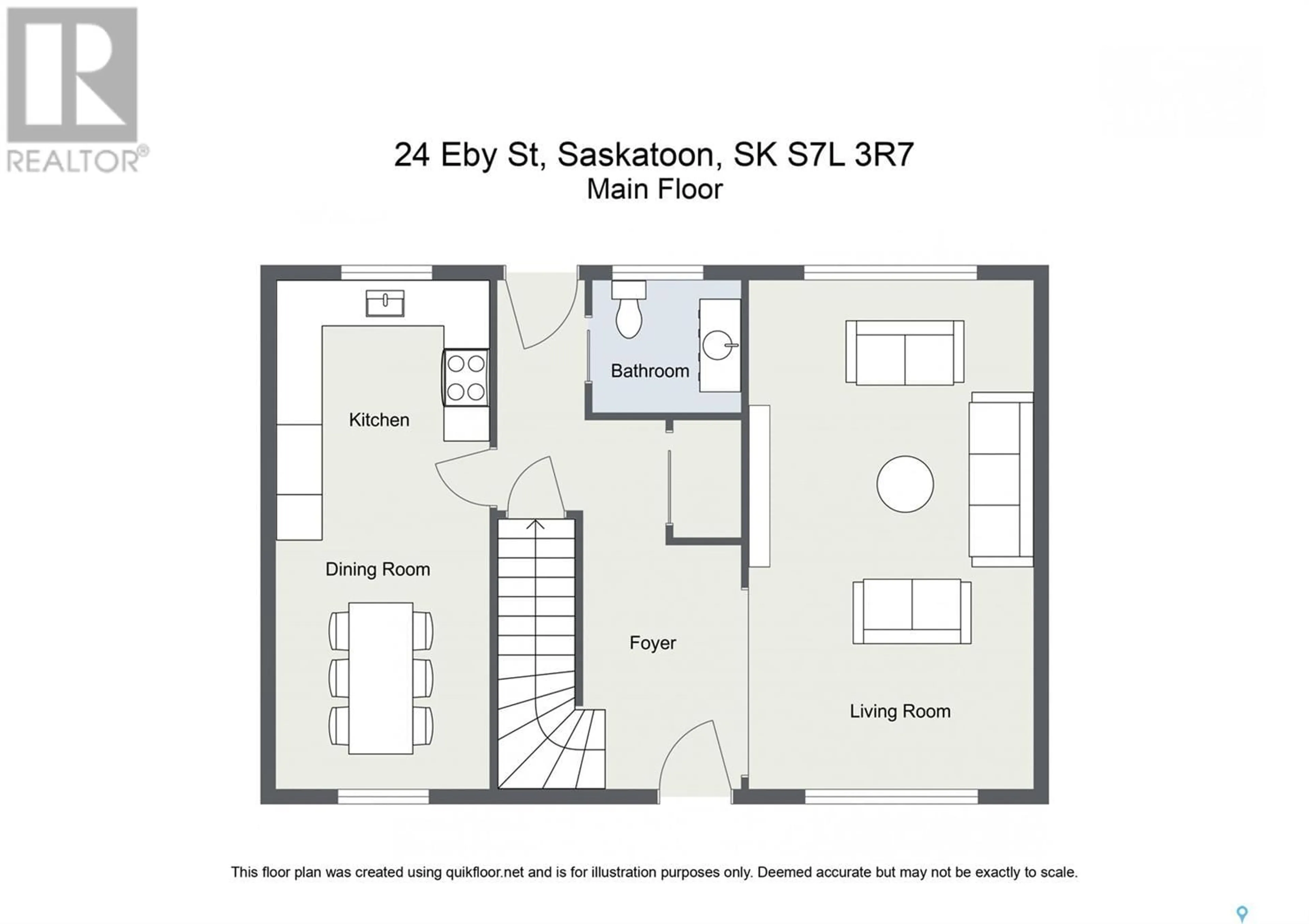 Floor plan for 24 EBY STREET, Saskatoon Saskatchewan S7L3R7