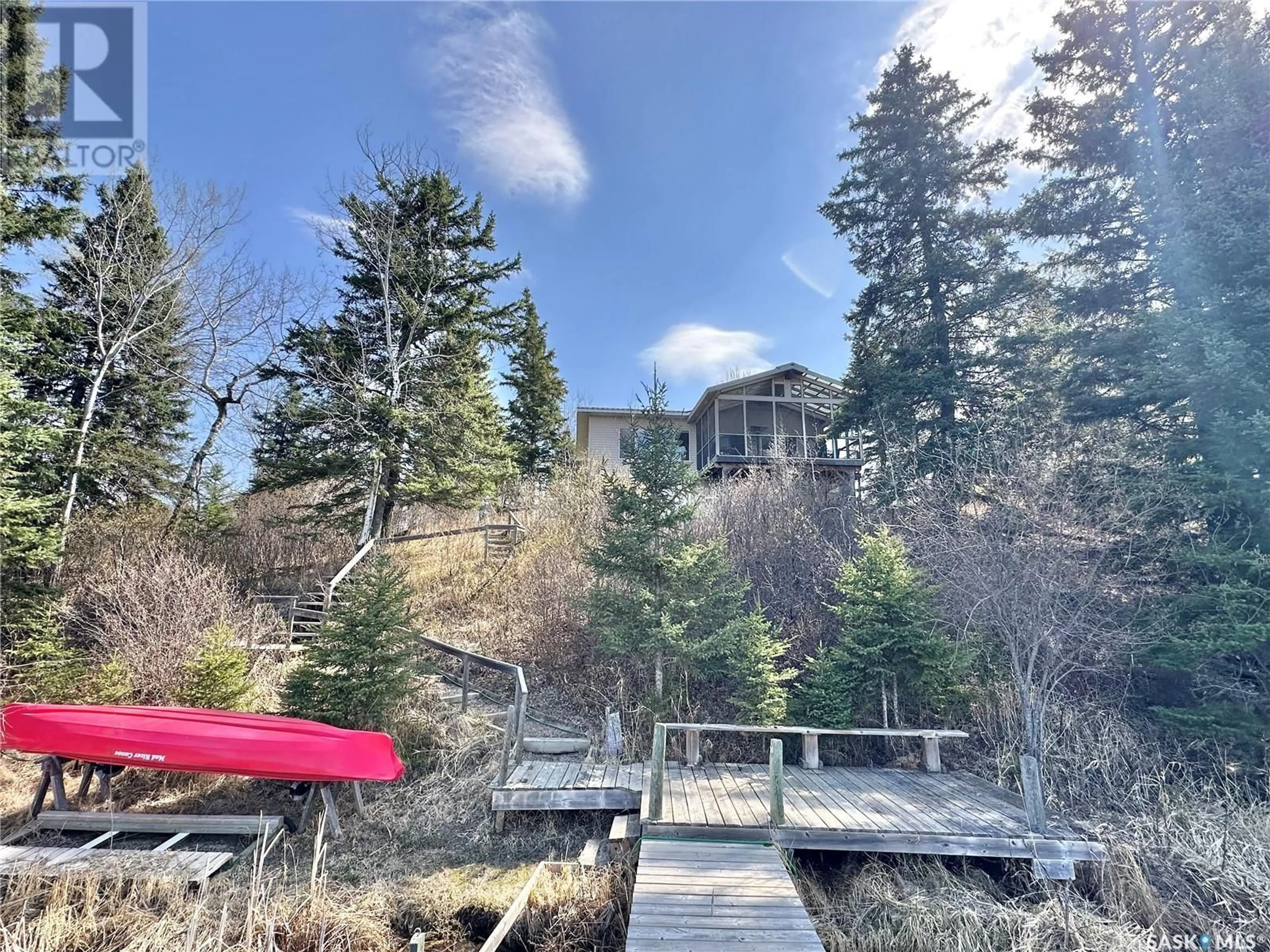 A pic from outside/outdoor area/front of a property/back of a property/a pic from drone, water/lake/river/ocean view for 118 NEBO RD, Canwood Rm No. 494 Saskatchewan S0J1X0