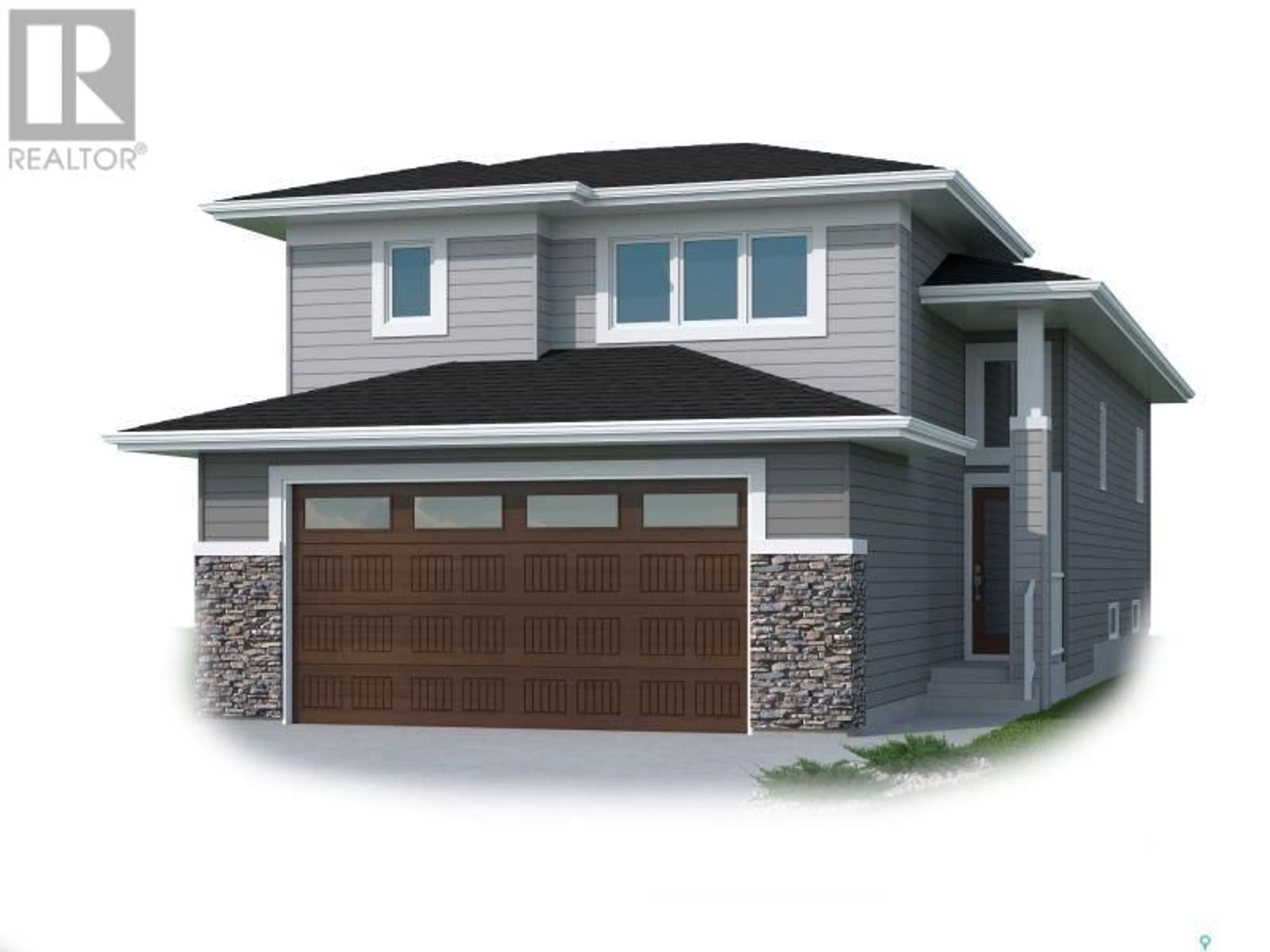 Home with vinyl exterior material, street for 203 ASOKAN STREET, Saskatoon Saskatchewan S7V1V9