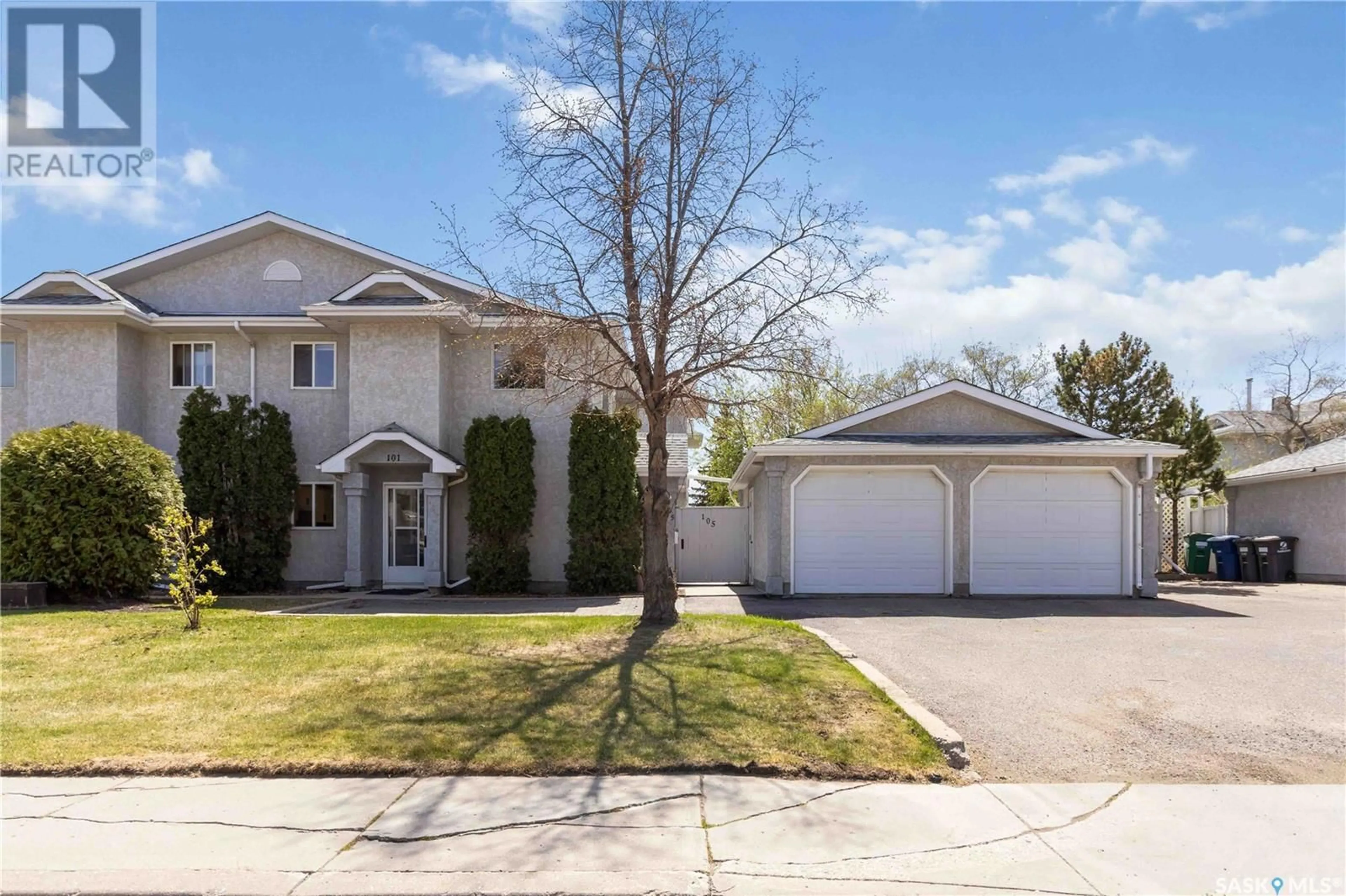 Home with vinyl exterior material, street for 101 615 PEREHUDOFF CRESCENT, Saskatoon Saskatchewan S7N4K6