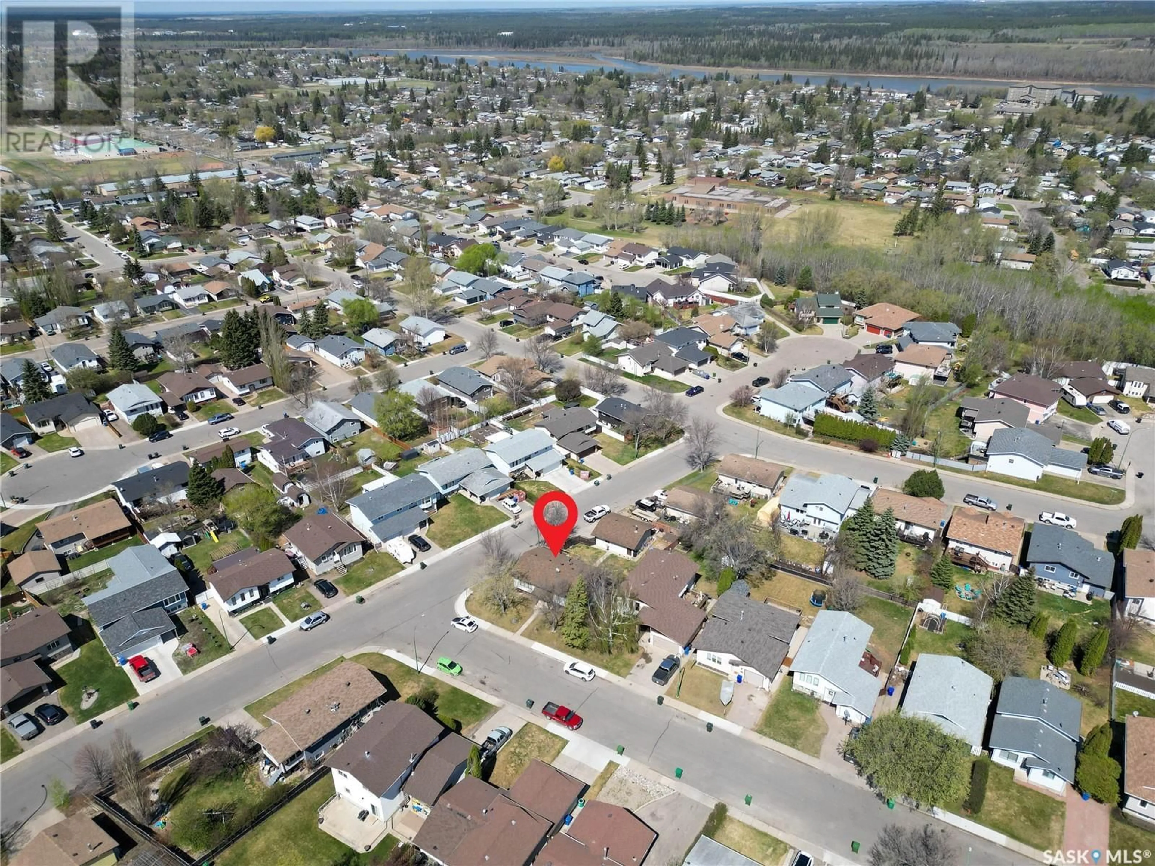 A pic from outside/outdoor area/front of a property/back of a property/a pic from drone, street for 1722 DAISLEY ROAD, Prince Albert Saskatchewan S6V7E4