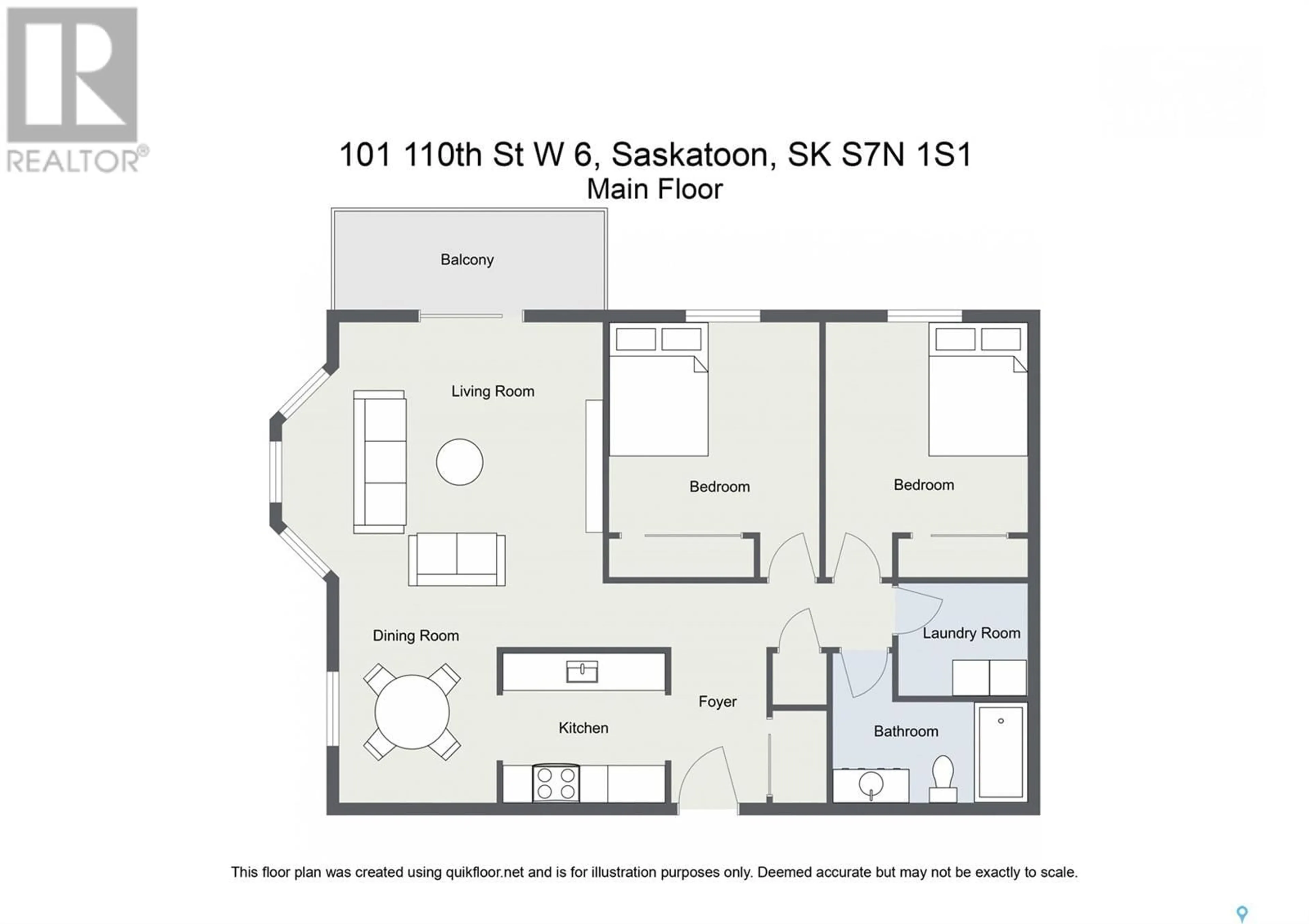 Floor plan for 6 101 110TH STREET, Saskatoon Saskatchewan S7N1S1