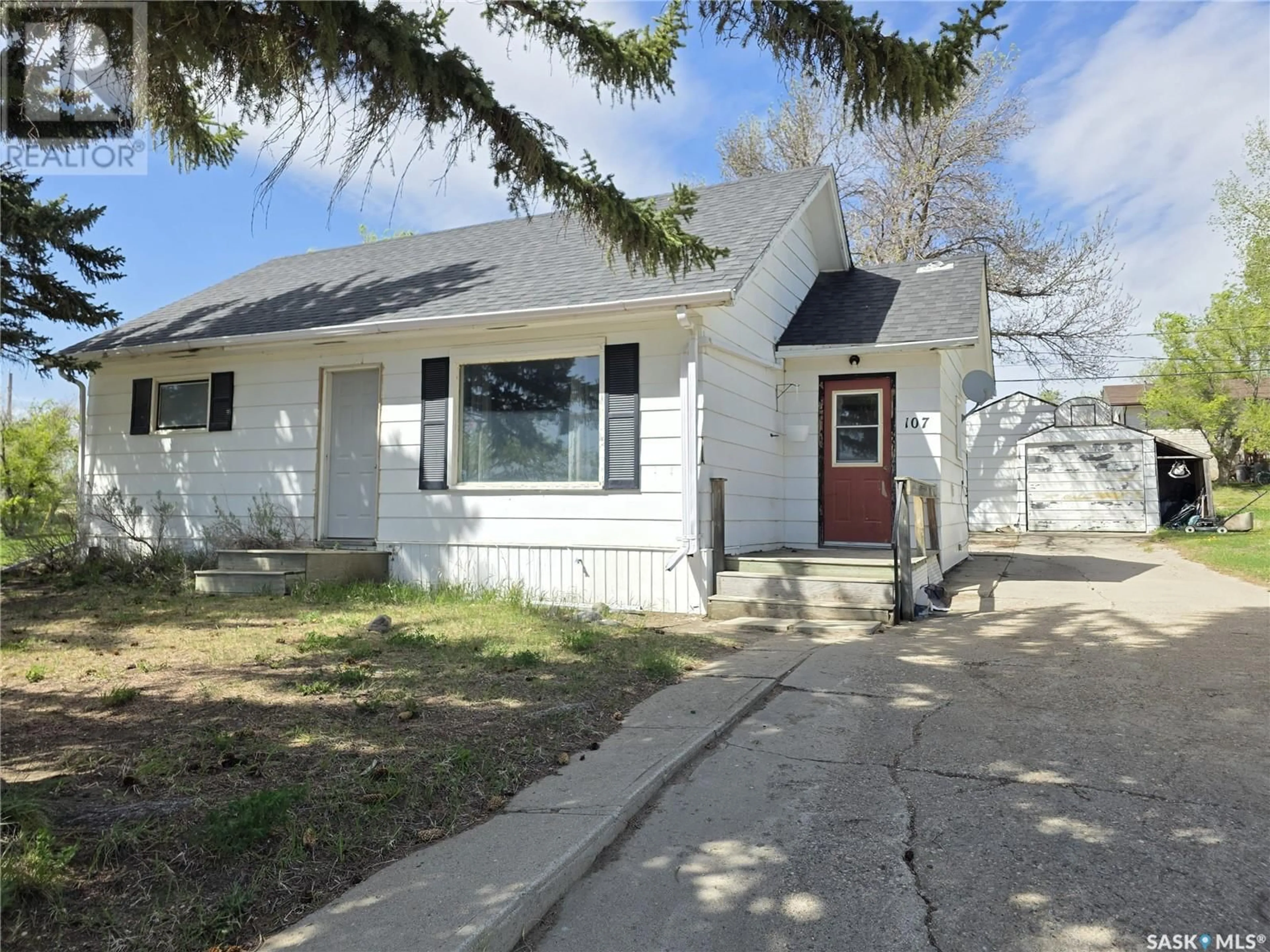 Home with vinyl exterior material, street for 107 RAILWAY AVENUE, Beechy Saskatchewan S0L0C0