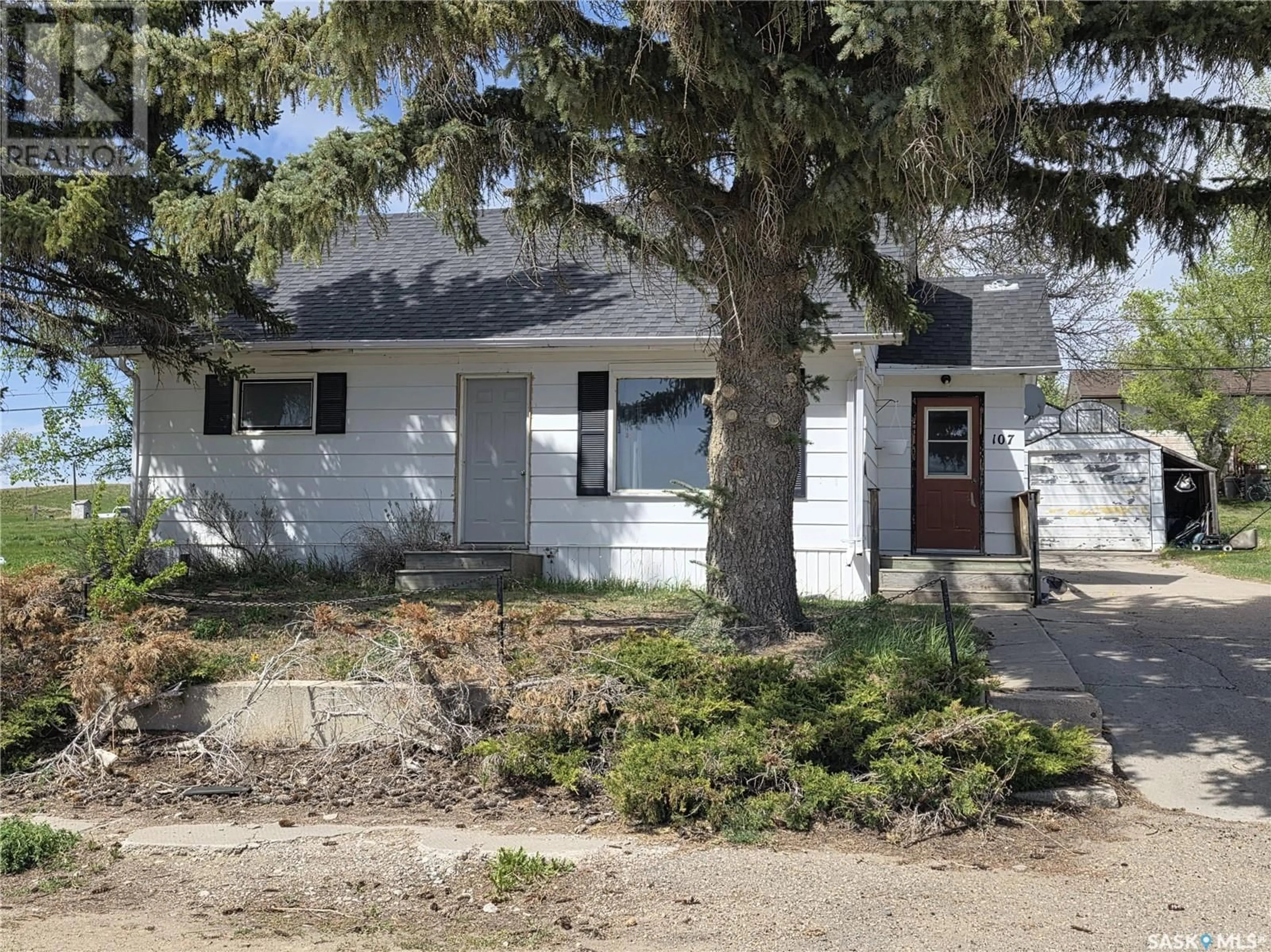 Home with vinyl exterior material, street for 107 RAILWAY AVENUE, Beechy Saskatchewan S0L0C0