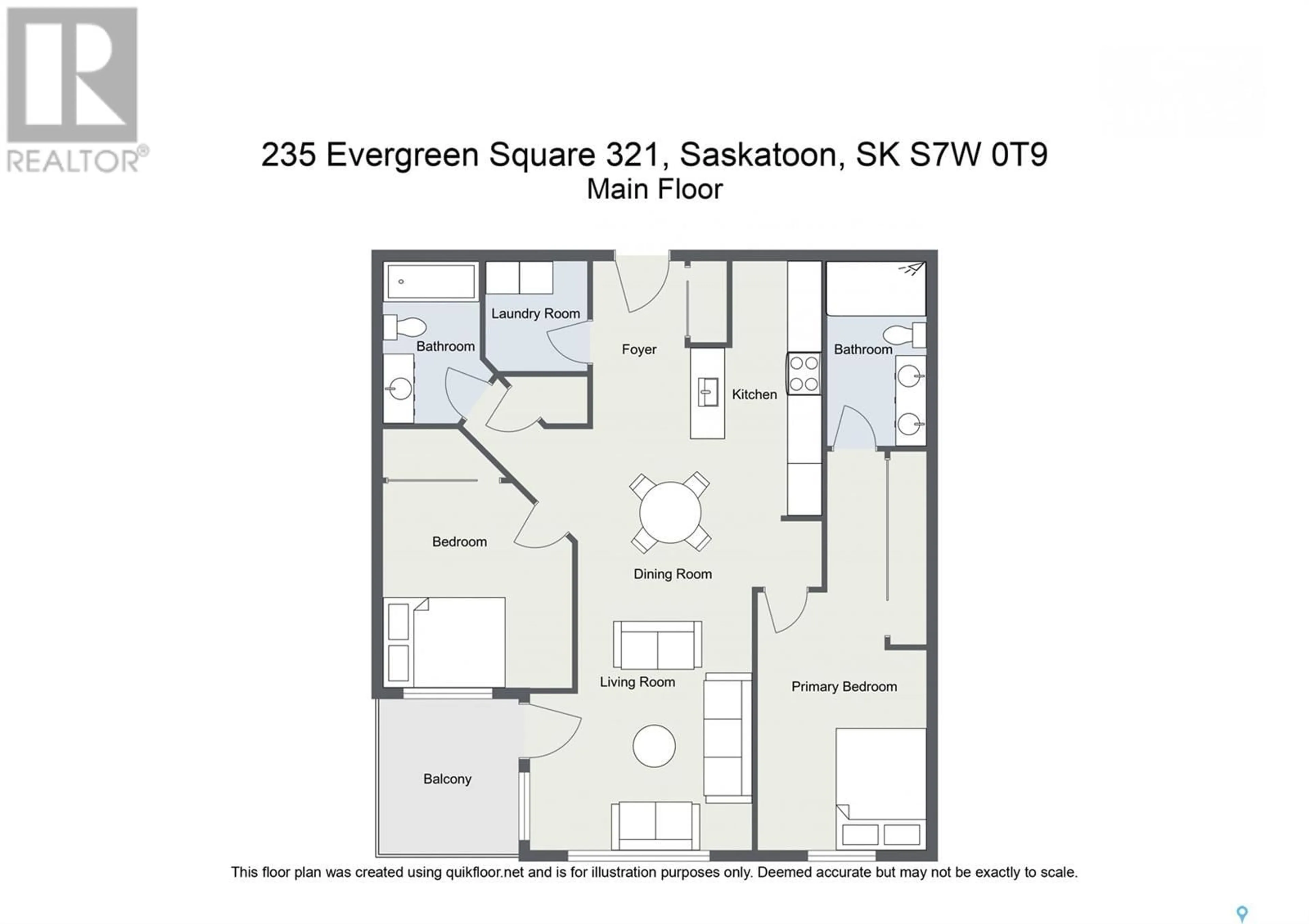 Floor plan for 321 235 EVERGREEN SQUARE, Saskatoon Saskatchewan S7W0T9