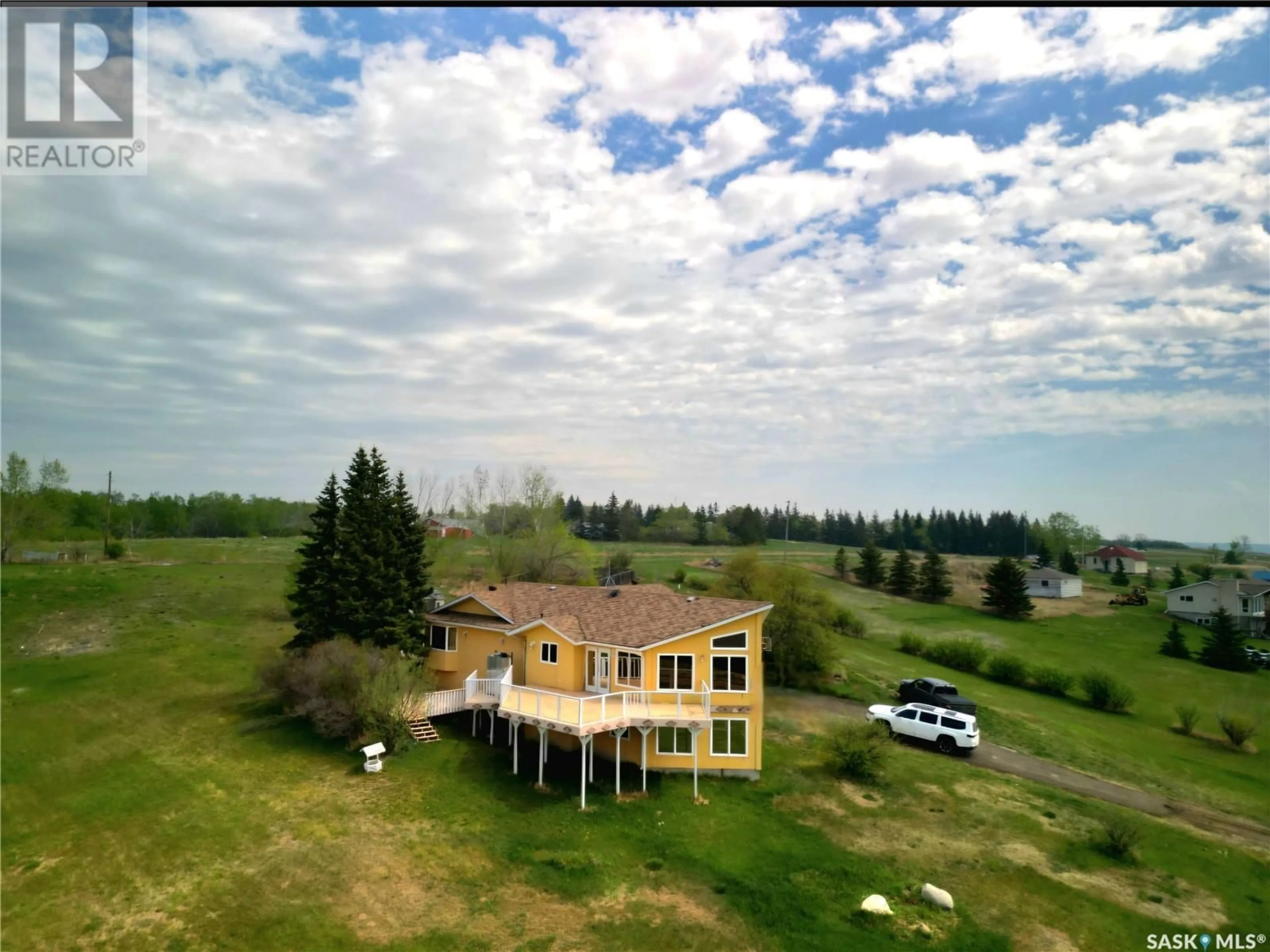 A pic from outside/outdoor area/front of a property/back of a property/a pic from drone, building for HAMLIN RIVERVIEW ACRES, North Battleford Rm No. 437 Saskatchewan S9A2X4
