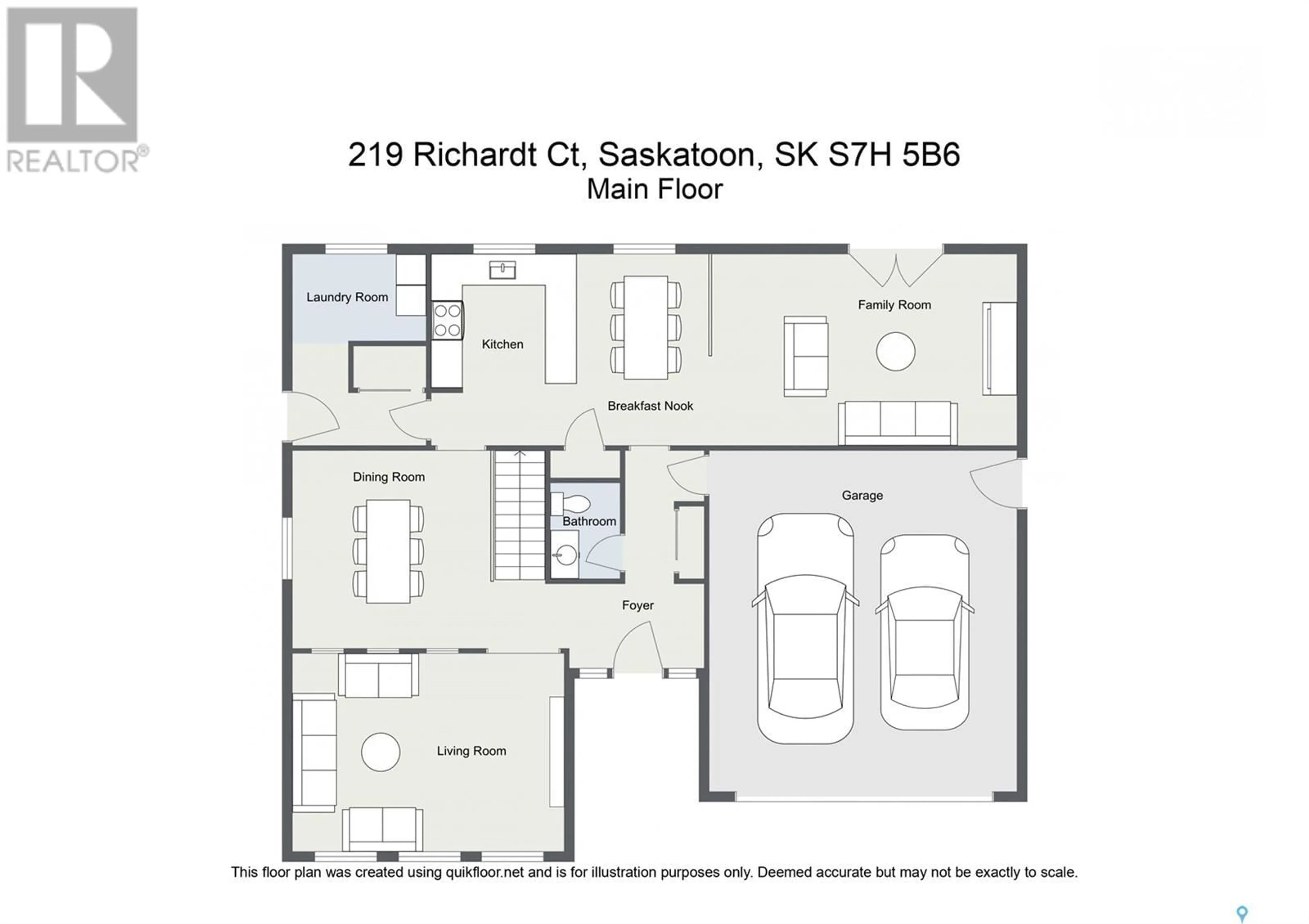 Floor plan for 219 RICHARDT COURT, Saskatoon Saskatchewan S7H5B6