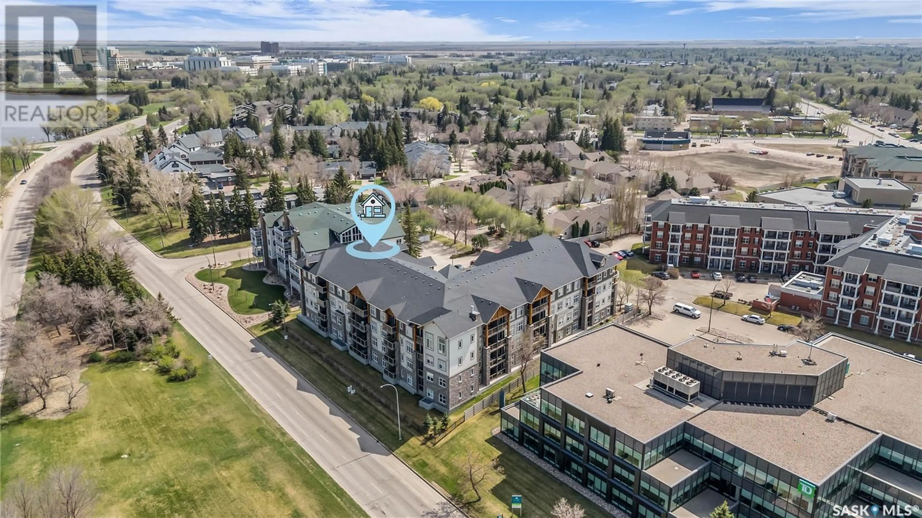 A pic from outside/outdoor area/front of a property/back of a property/a pic from drone, unknown for 1220 - 416 BLACKFOOT DRIVE, Regina Saskatchewan S4S6T2