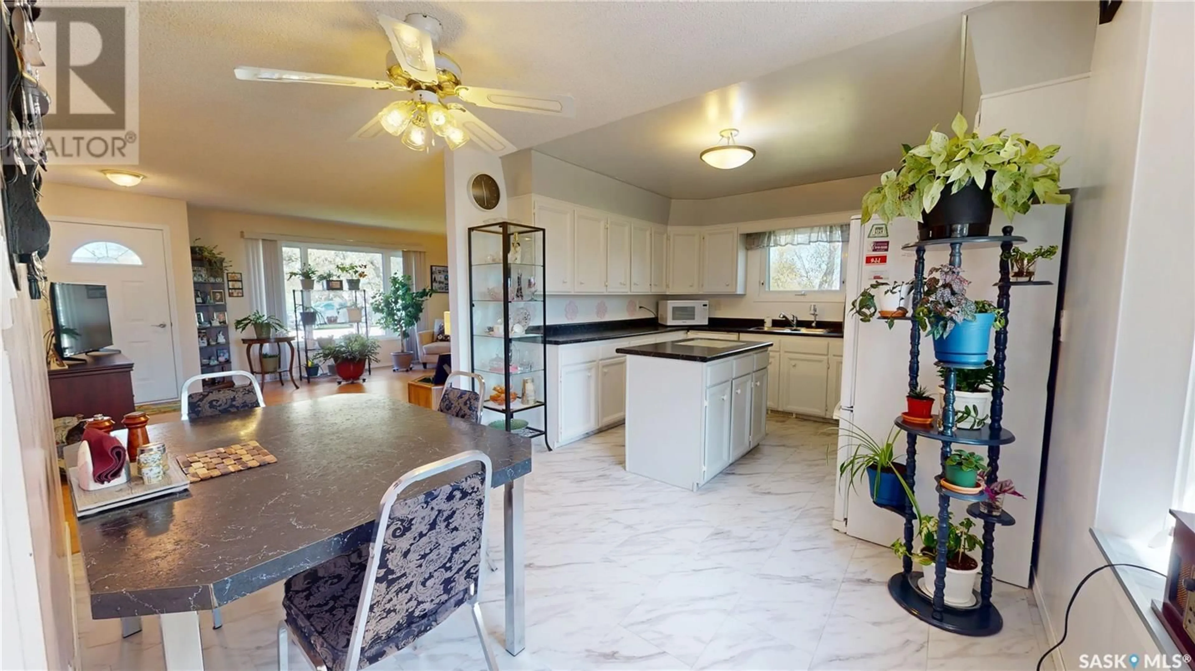 Open concept kitchen, ceramic/tile floor for 779 MARKET STREET, Bethune Saskatchewan S0G0H0