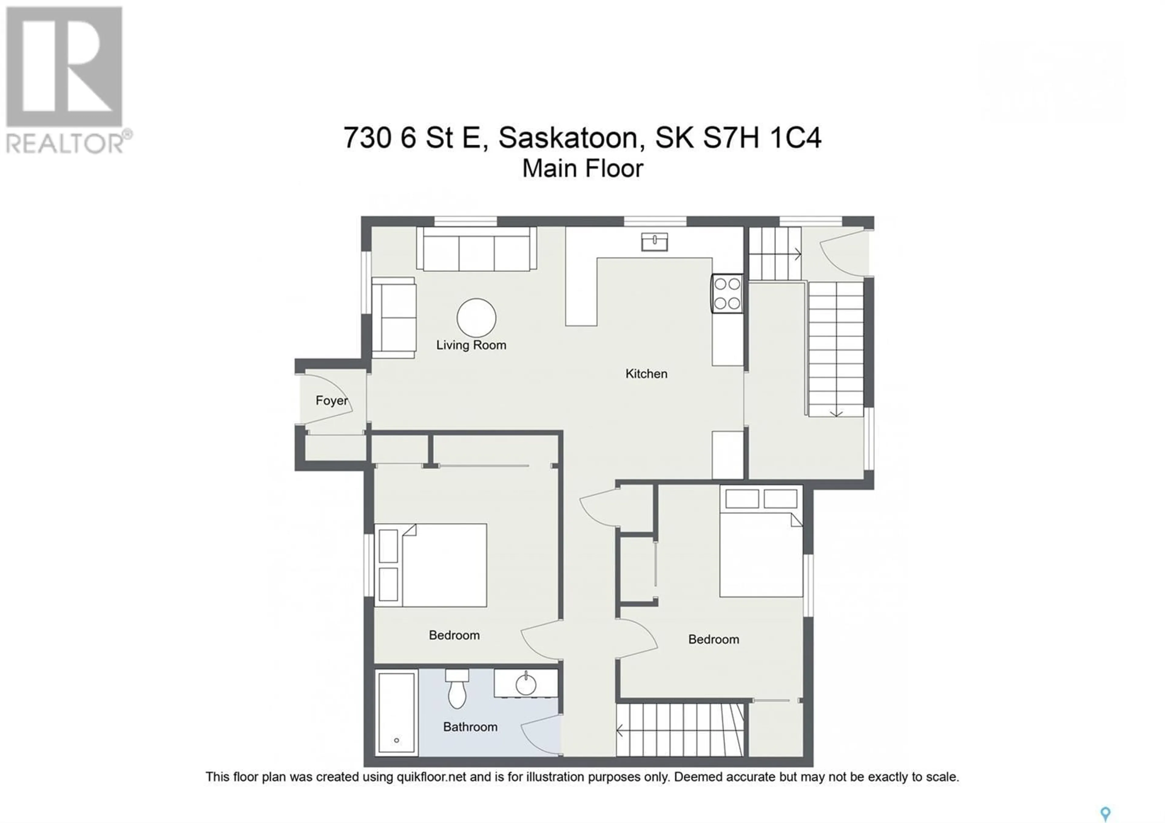 Floor plan for 730 6TH STREET, Saskatoon Saskatchewan S7H1C4