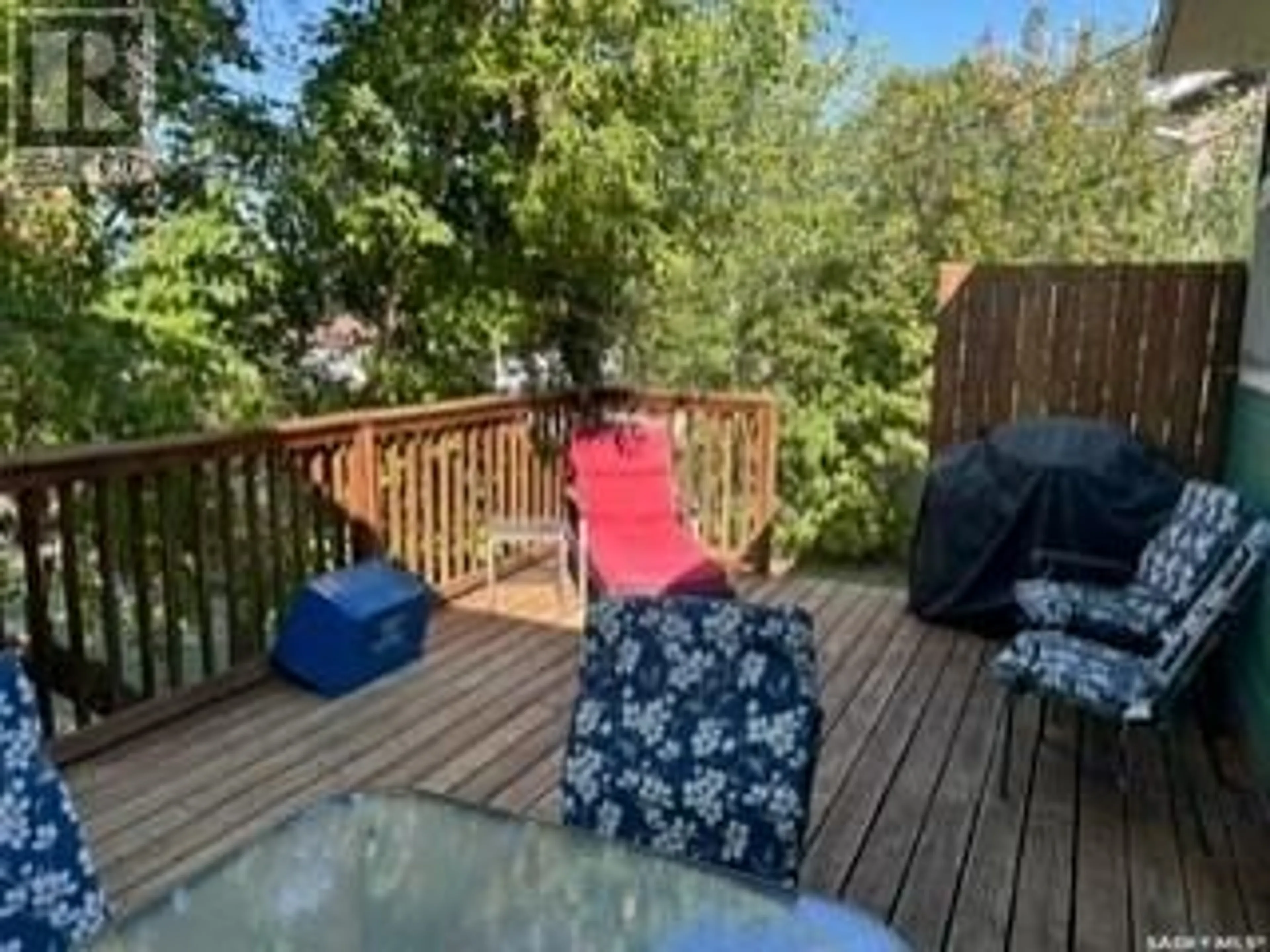 Patio, forest/trees view for 510 OSBORNE LANE, Regina Beach Saskatchewan S0G4C0