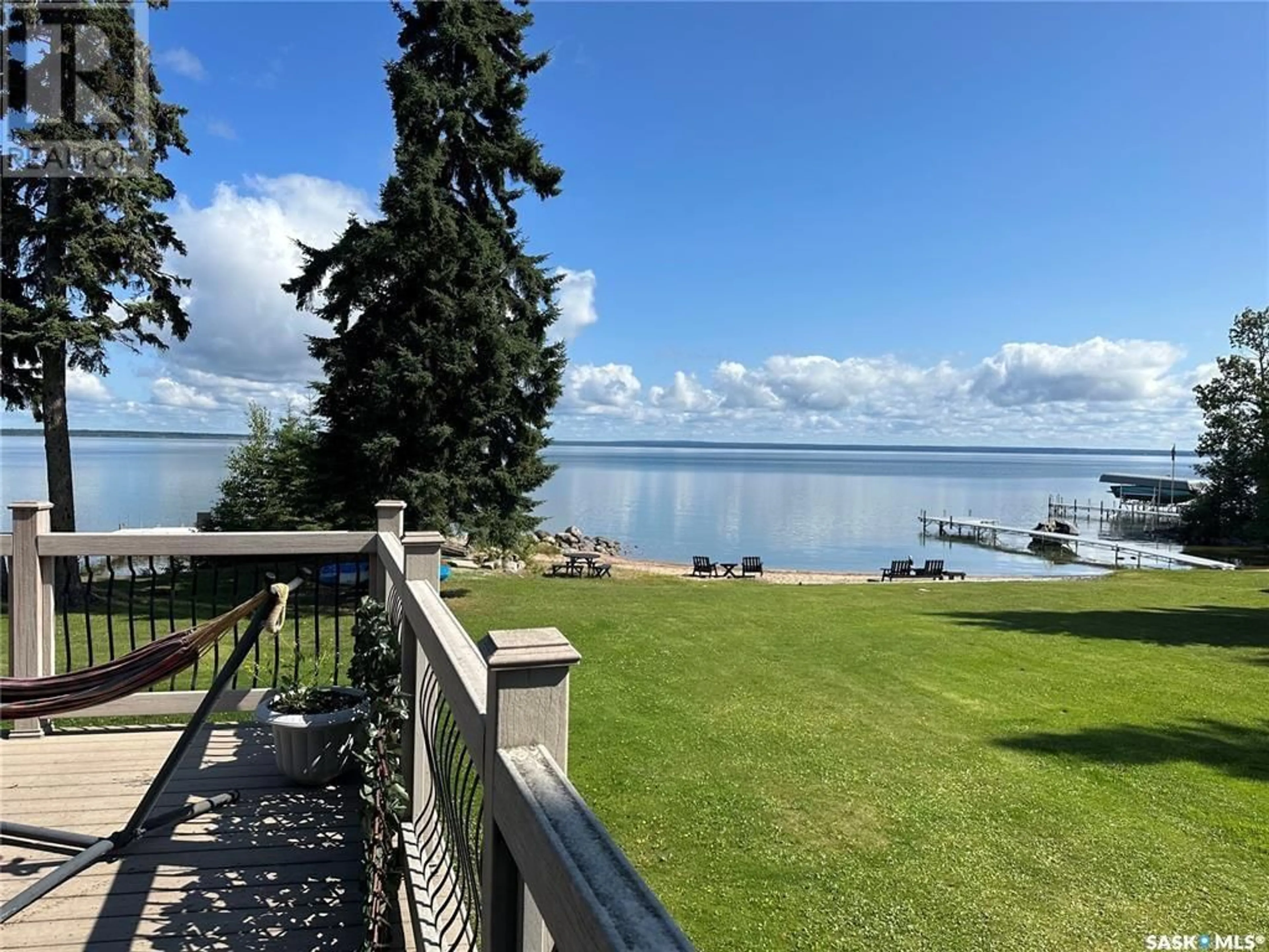 A pic from outside/outdoor area/front of a property/back of a property/a pic from drone, water/lake/river/ocean view for 26 CLEARSAND DRIVE, Candle Lake Saskatchewan S0J3E0