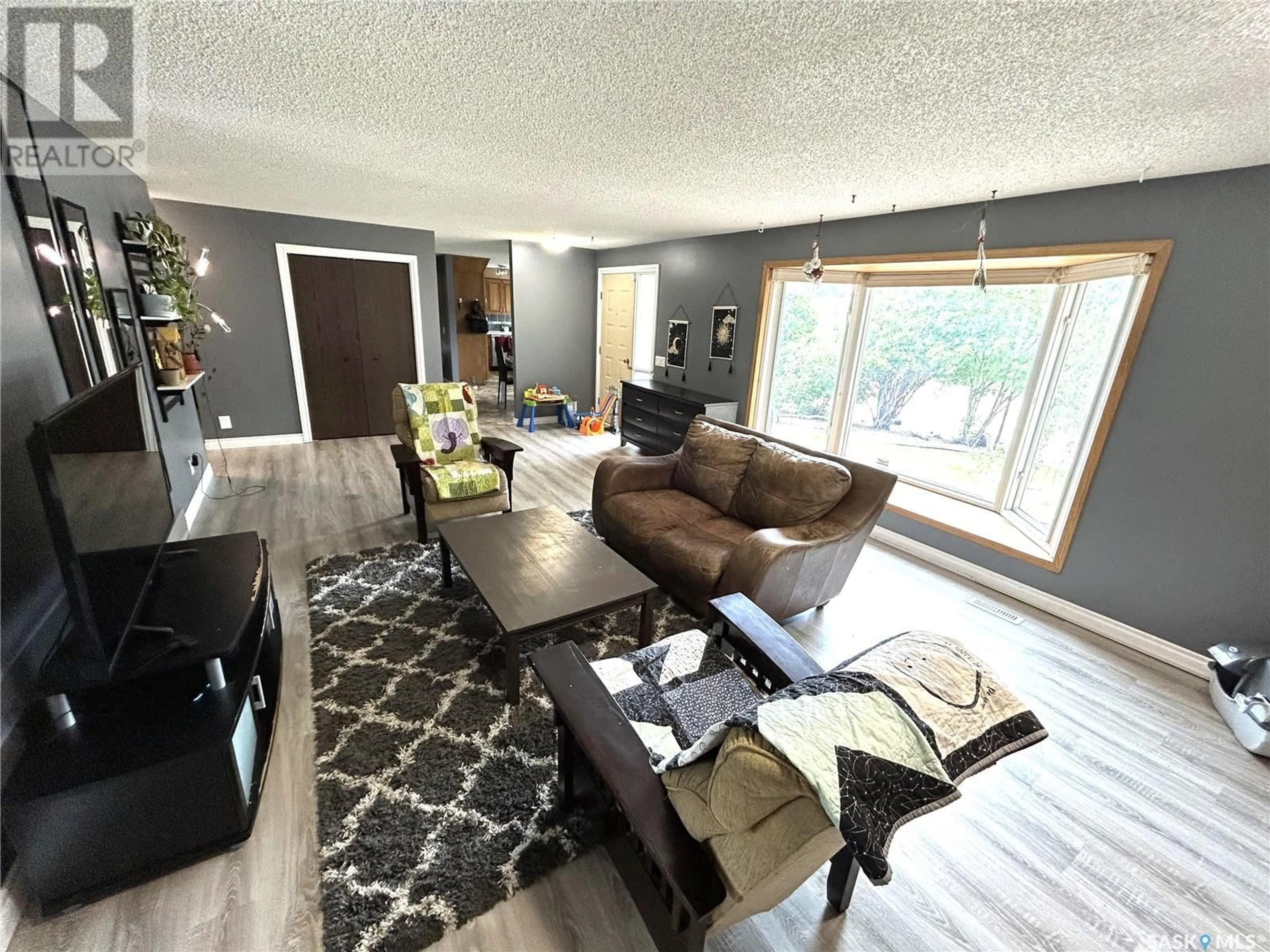 Living room with furniture, wood/laminate floor for 356 EASTVIEW STREET, Burstall Saskatchewan S0N0H0