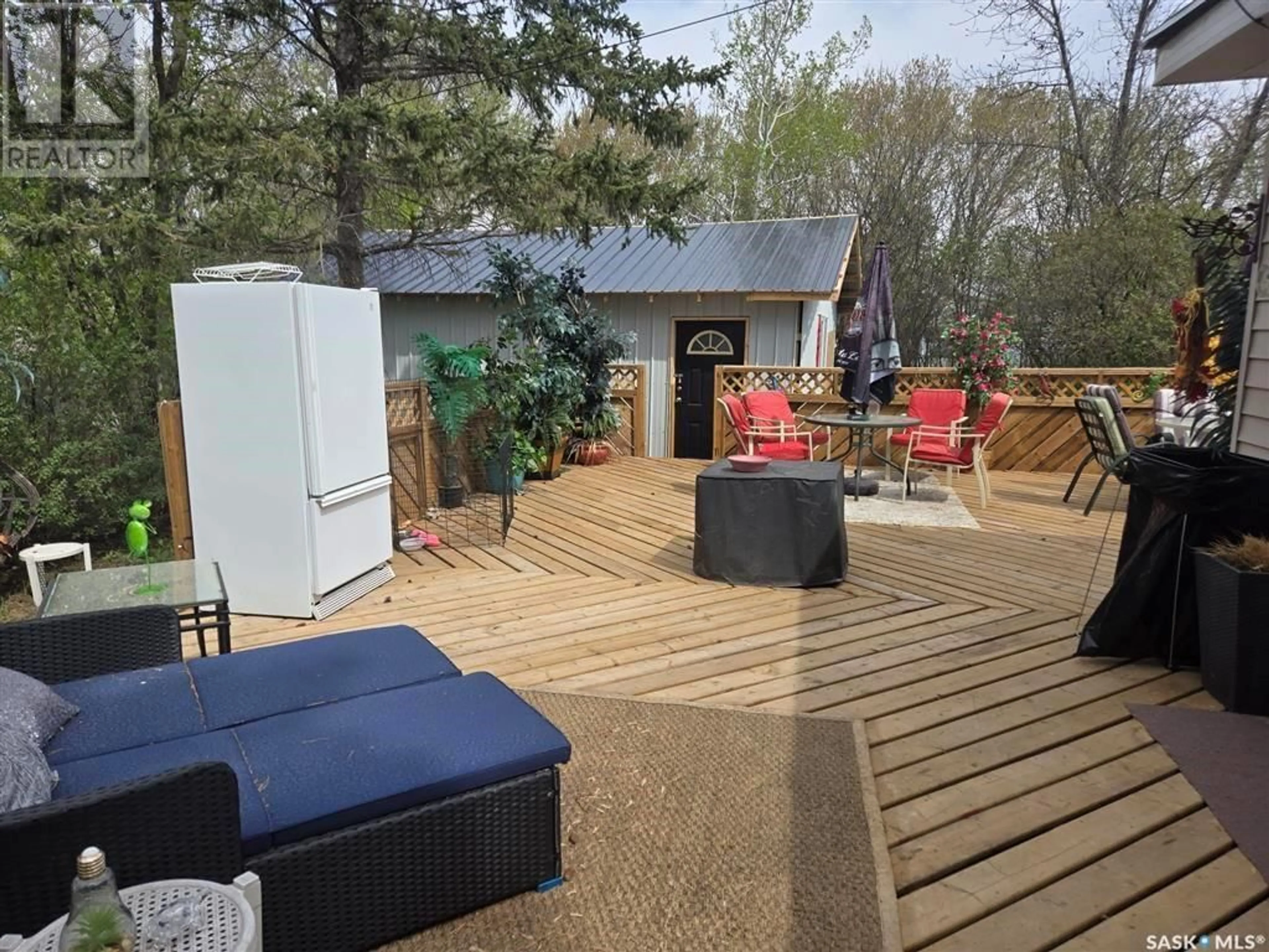 Patio, forest/trees view for 229 ST SAMSON STREET, Guernsey Saskatchewan S0K1W0