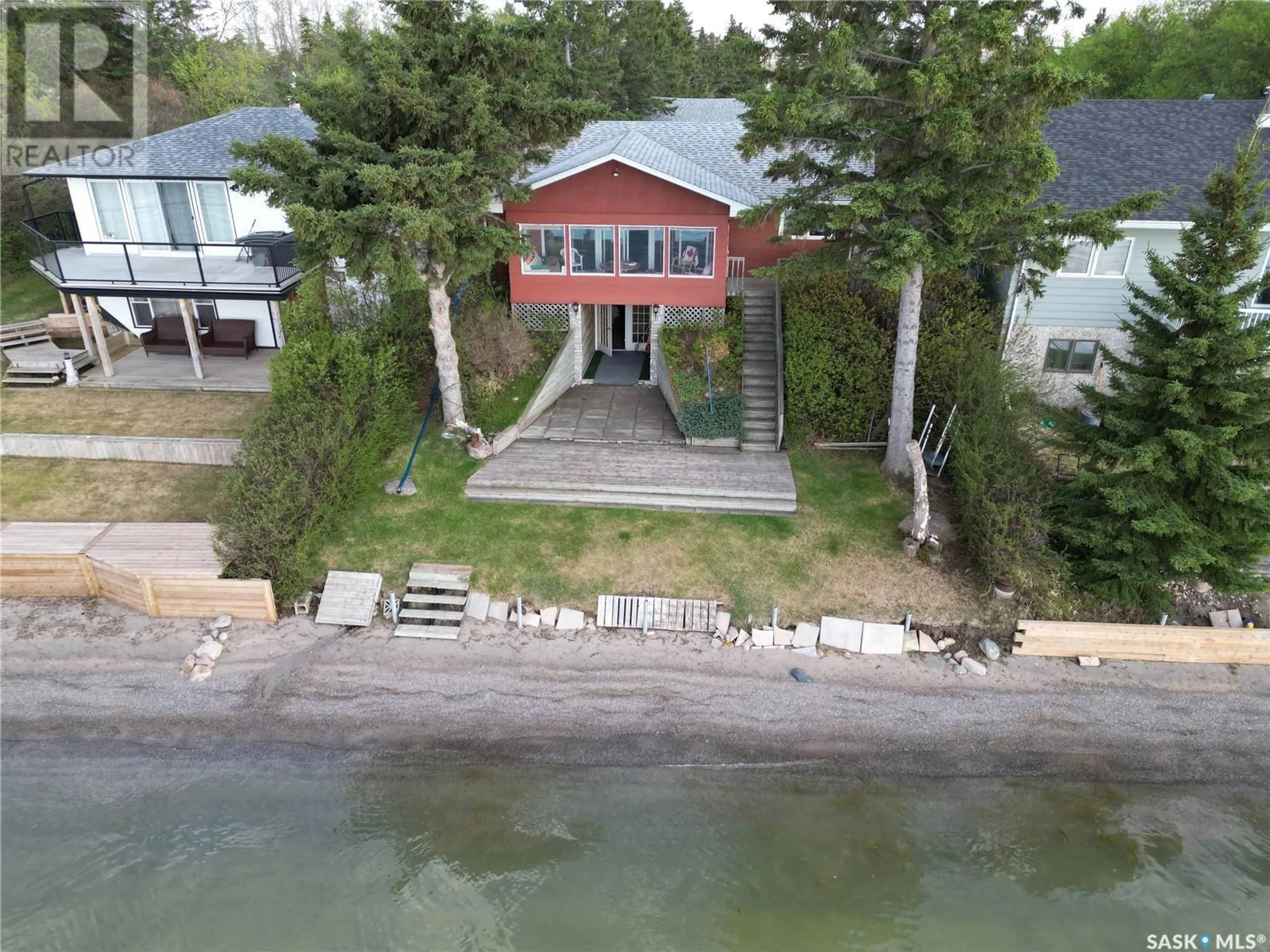 A pic from outside/outdoor area/front of a property/back of a property/a pic from drone, water/lake/river/ocean view for 18 METINOTA DRIVE, Metinota Saskatchewan S0M1X0