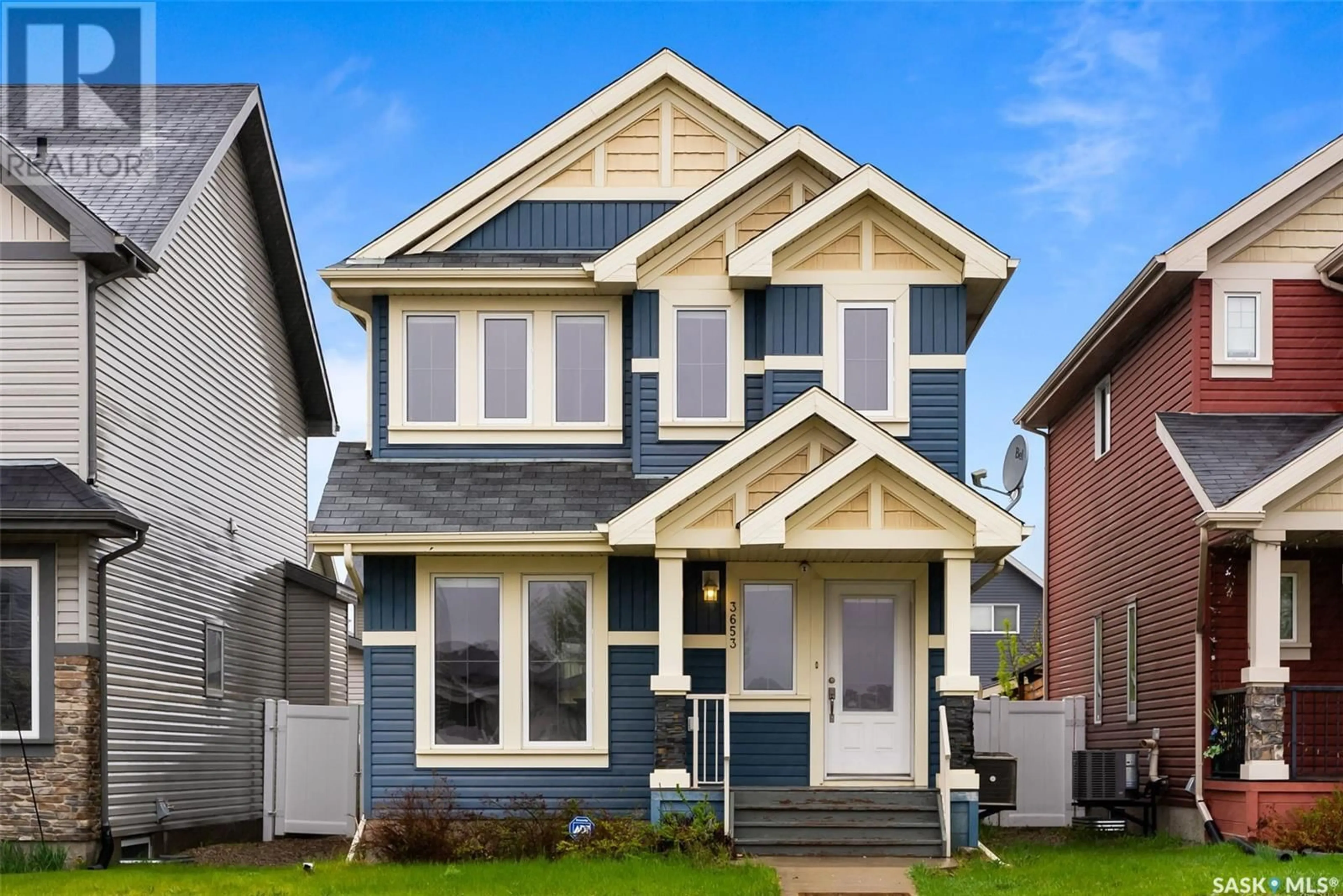 Home with vinyl exterior material, street for 3653 GREEN BANK ROAD, Regina Saskatchewan S4V1M2