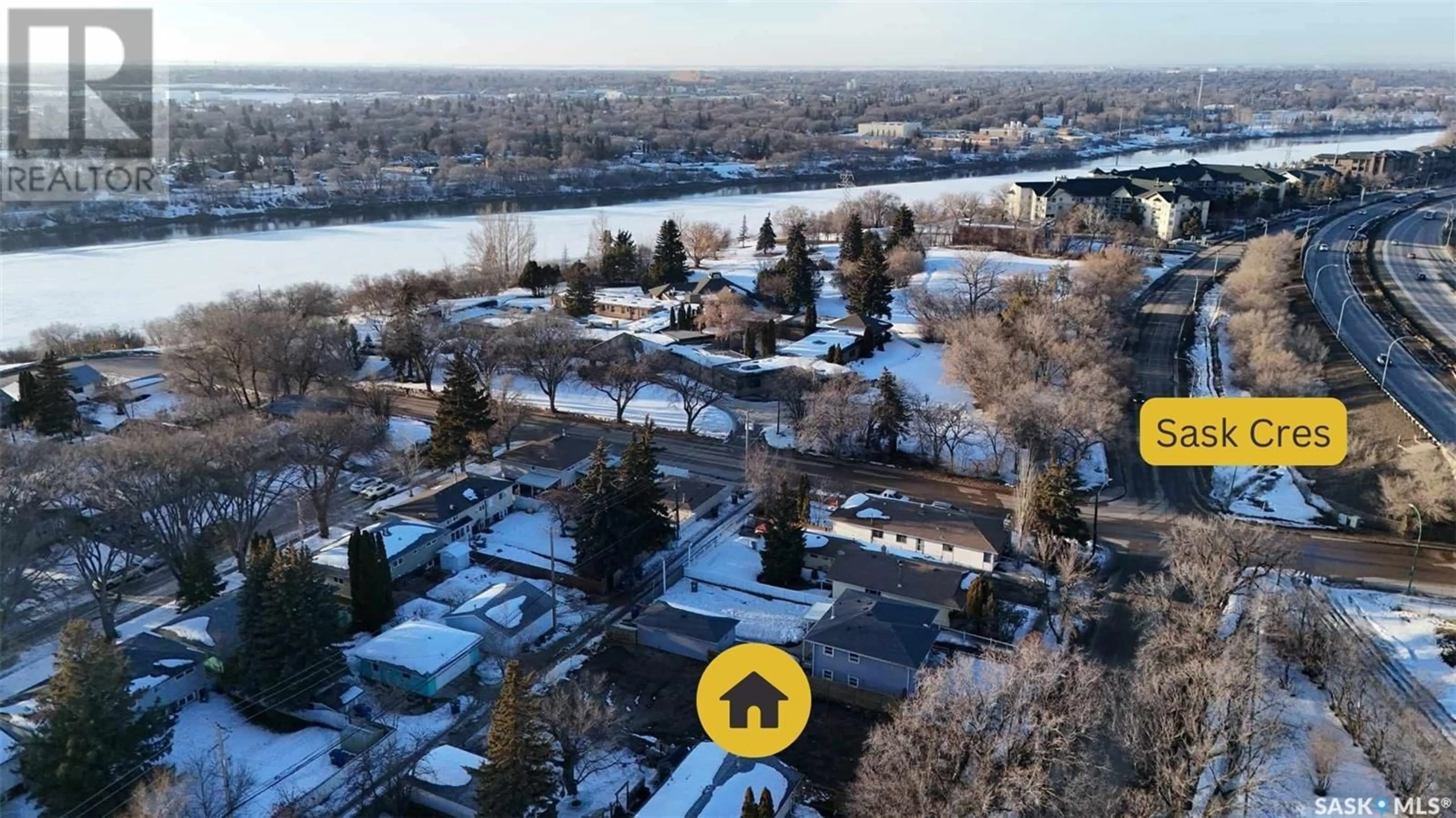A pic from outside/outdoor area/front of a property/back of a property/a pic from drone, water/lake/river/ocean view for 1914 HERMAN AVENUE, Saskatoon Saskatchewan S7M0M8