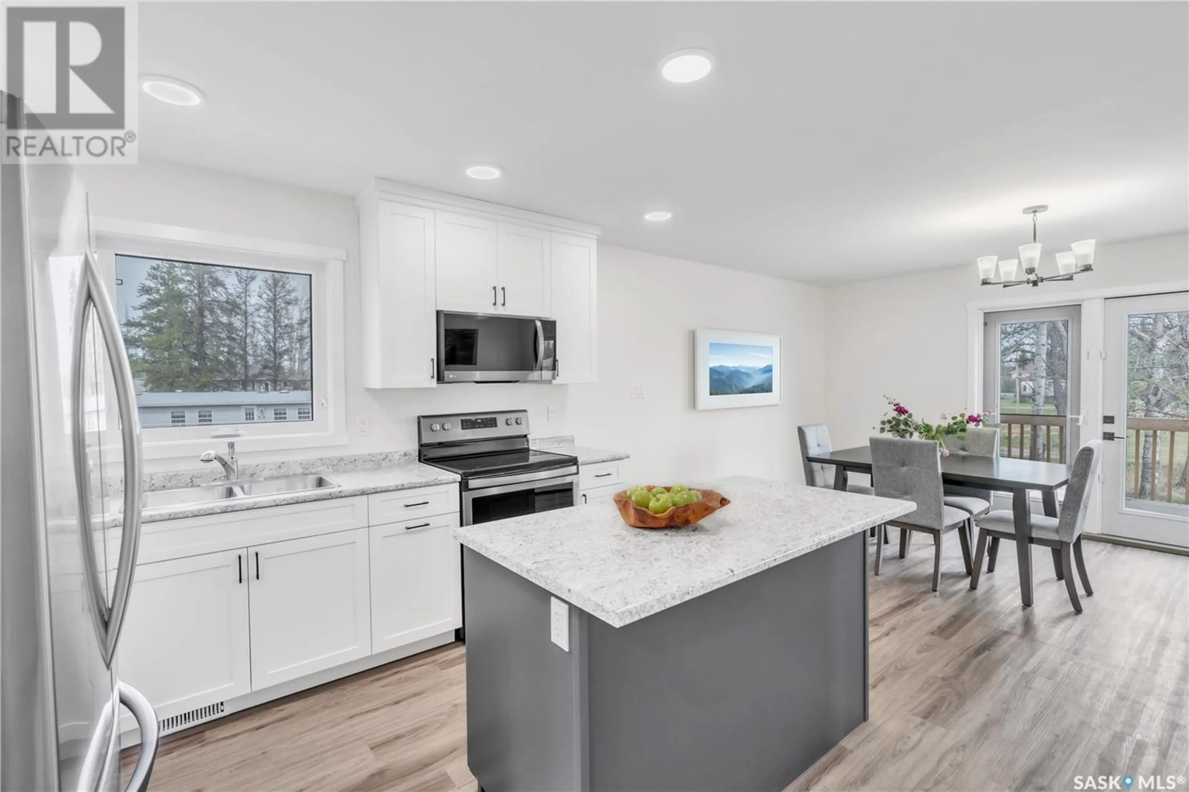 Open concept kitchen, ceramic/tile floor for 126 2ND STREET, Pierceland Saskatchewan S0M2K0