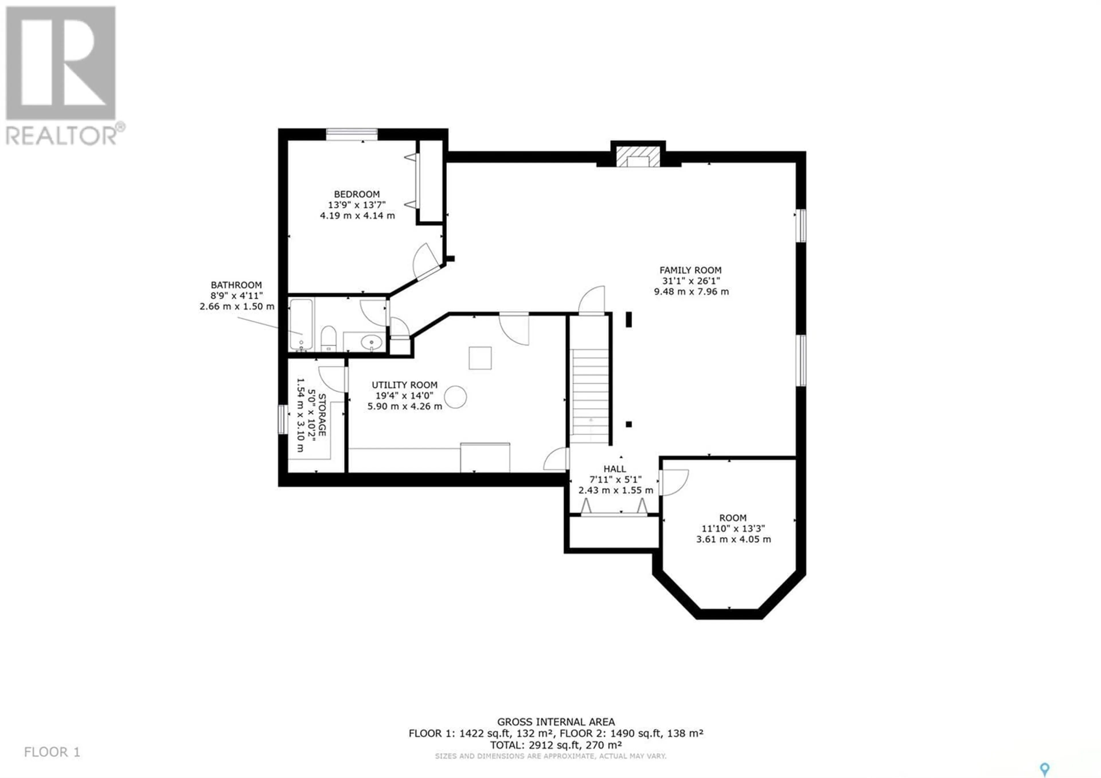 Floor plan for 25 DAHLIA CRESCENT, Moose Jaw Saskatchewan S6J1E8