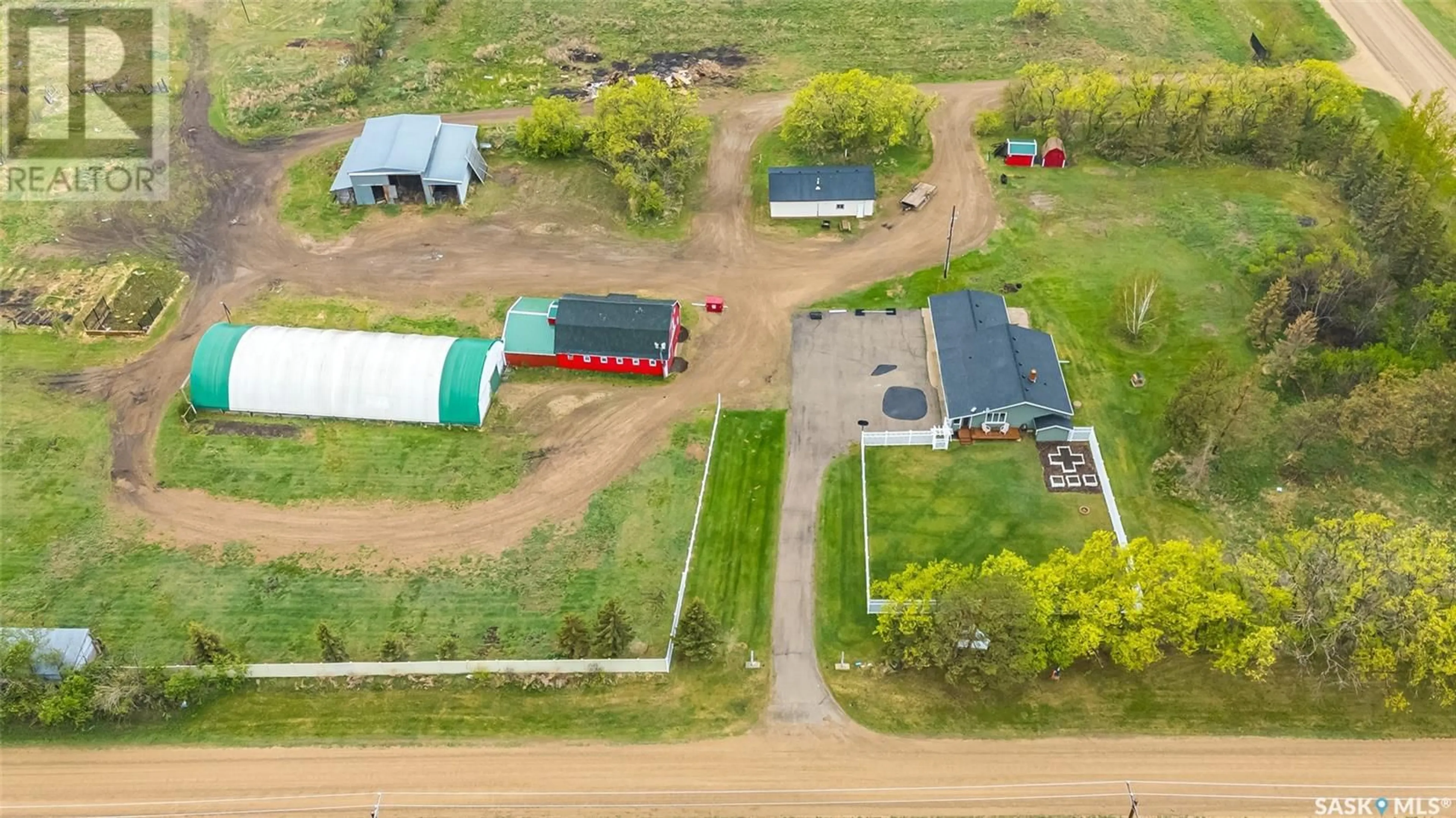 A pic from outside/outdoor area/front of a property/back of a property/a pic from drone, building for ARDELL ACREAGE, Corman Park Rm No. 344 Saskatchewan S7K3J7