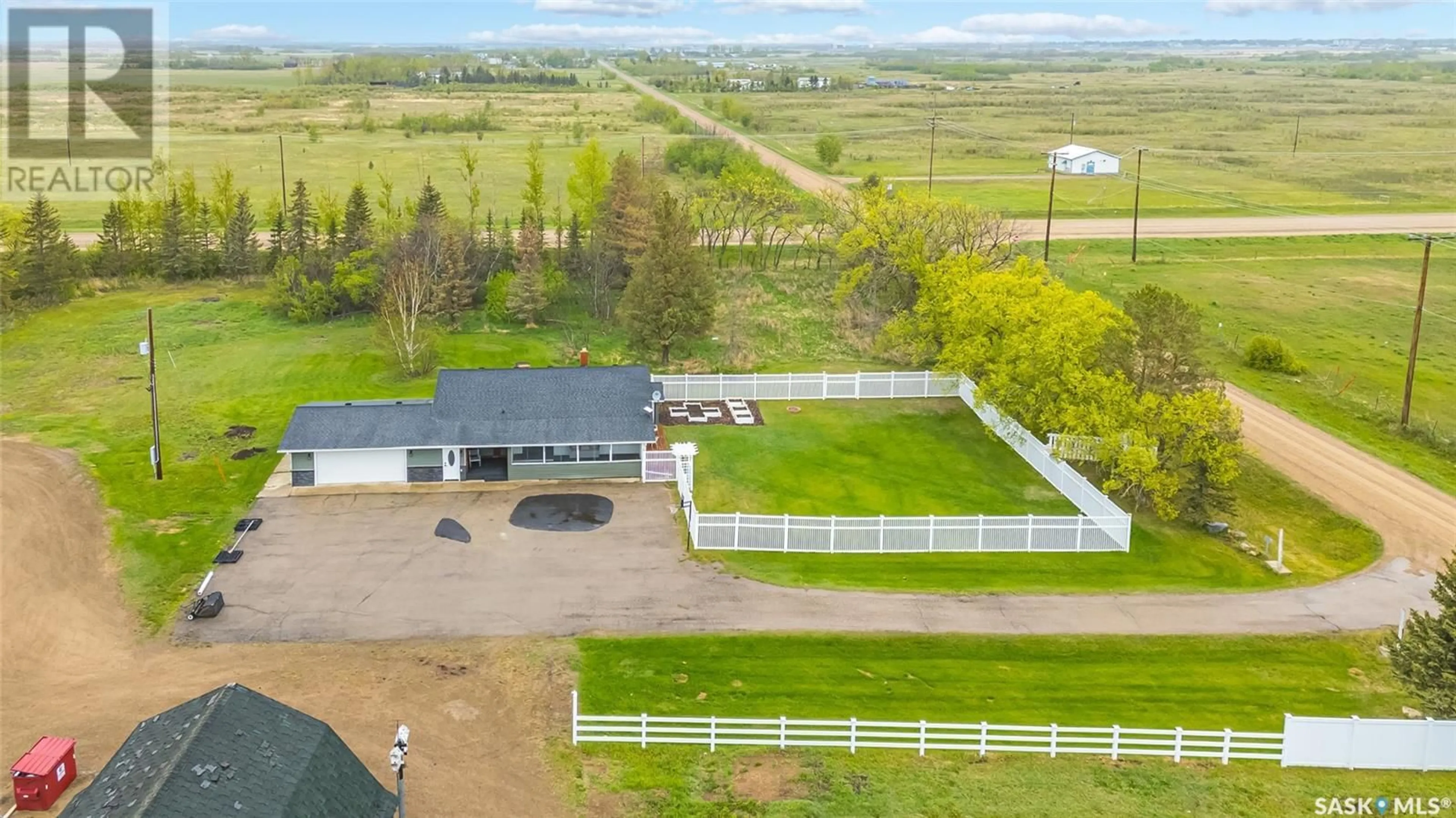 A pic from outside/outdoor area/front of a property/back of a property/a pic from drone, unknown for ARDELL ACREAGE, Corman Park Rm No. 344 Saskatchewan S7K3J7
