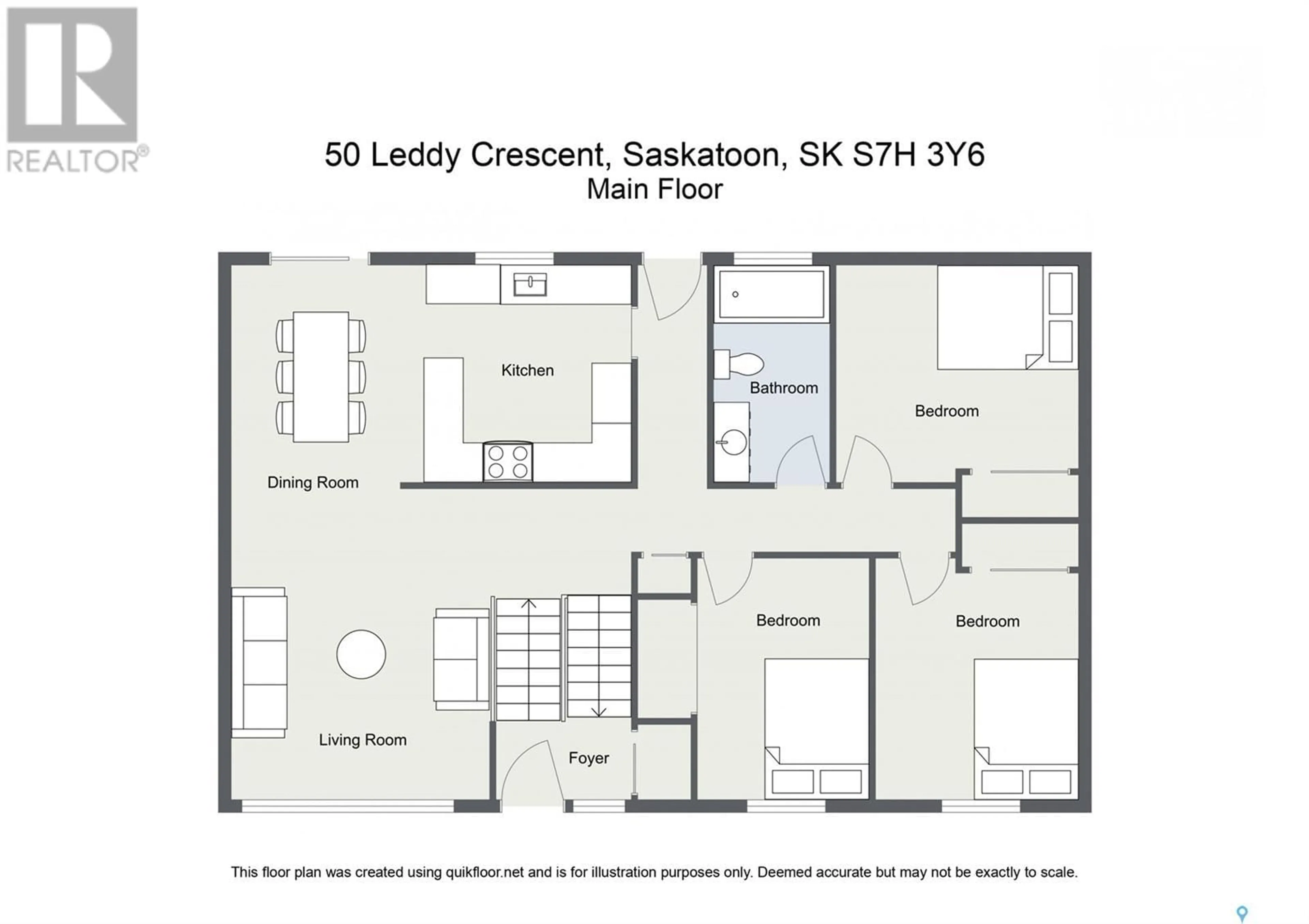 Floor plan for 50 LEDDY CRESCENT, Saskatoon Saskatchewan S7H3Y6